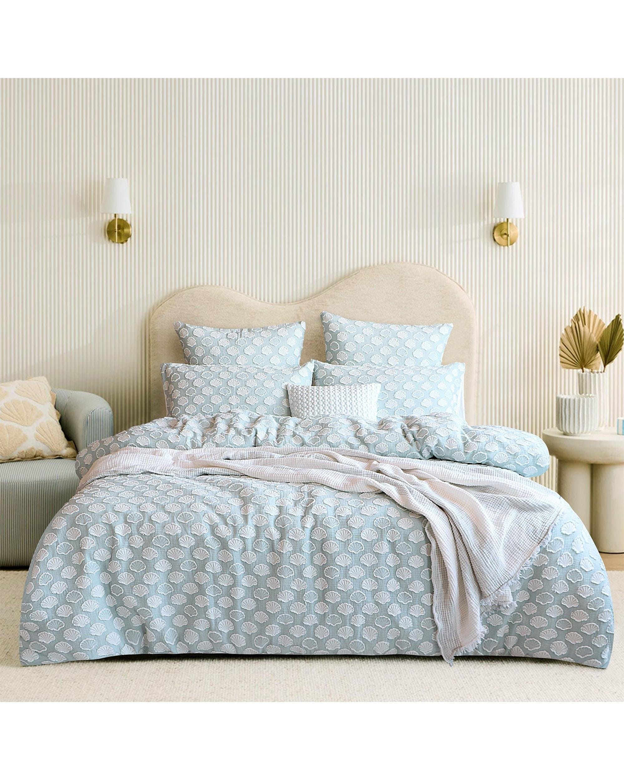 Renee Taylor Quilt Cover Coralium Chenille Tufted Jacquard Quilt Cover Set