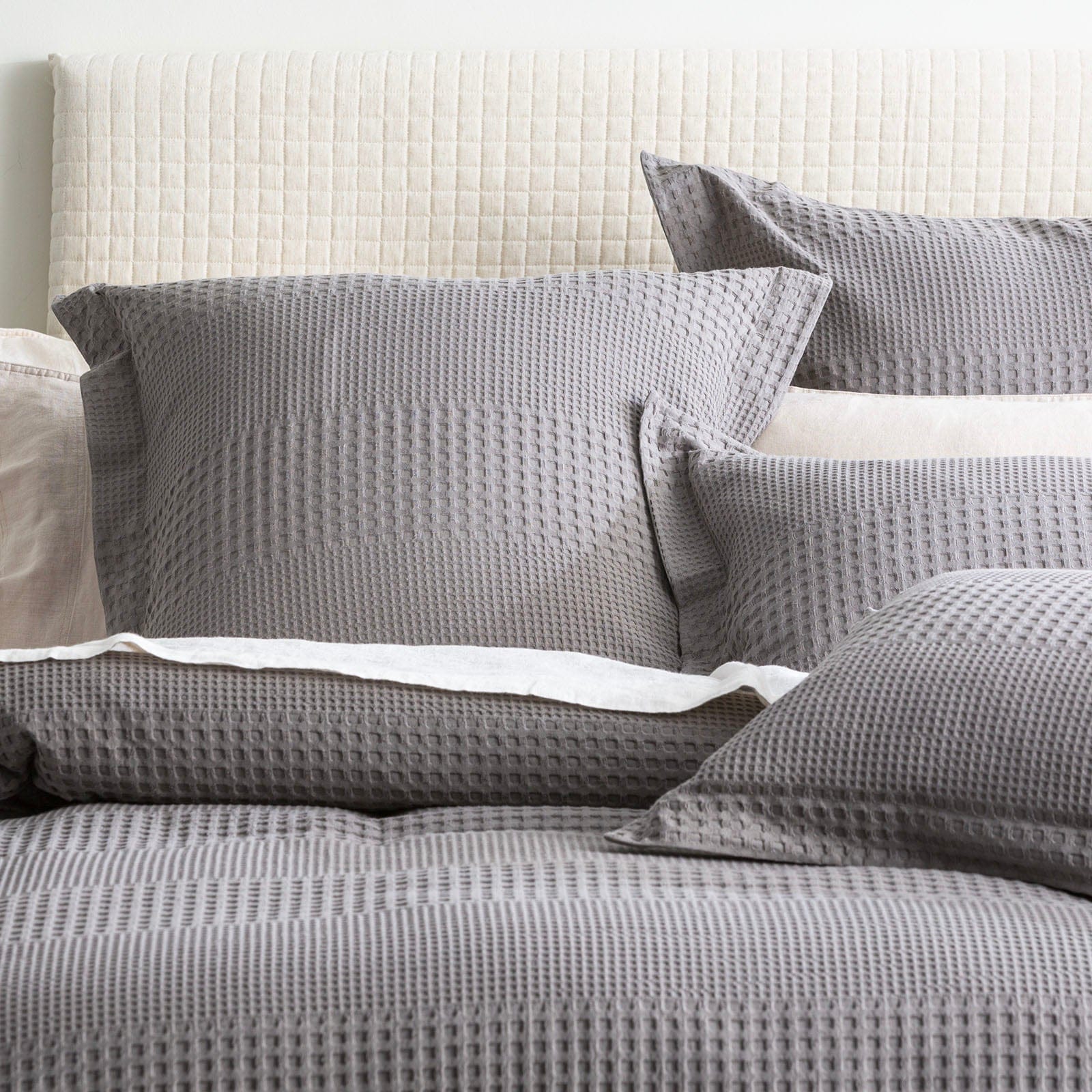 Renee Taylor Quilt Cover Elegance Waffle Cotton Jacquard Quilt Cover Set - FOSSIL