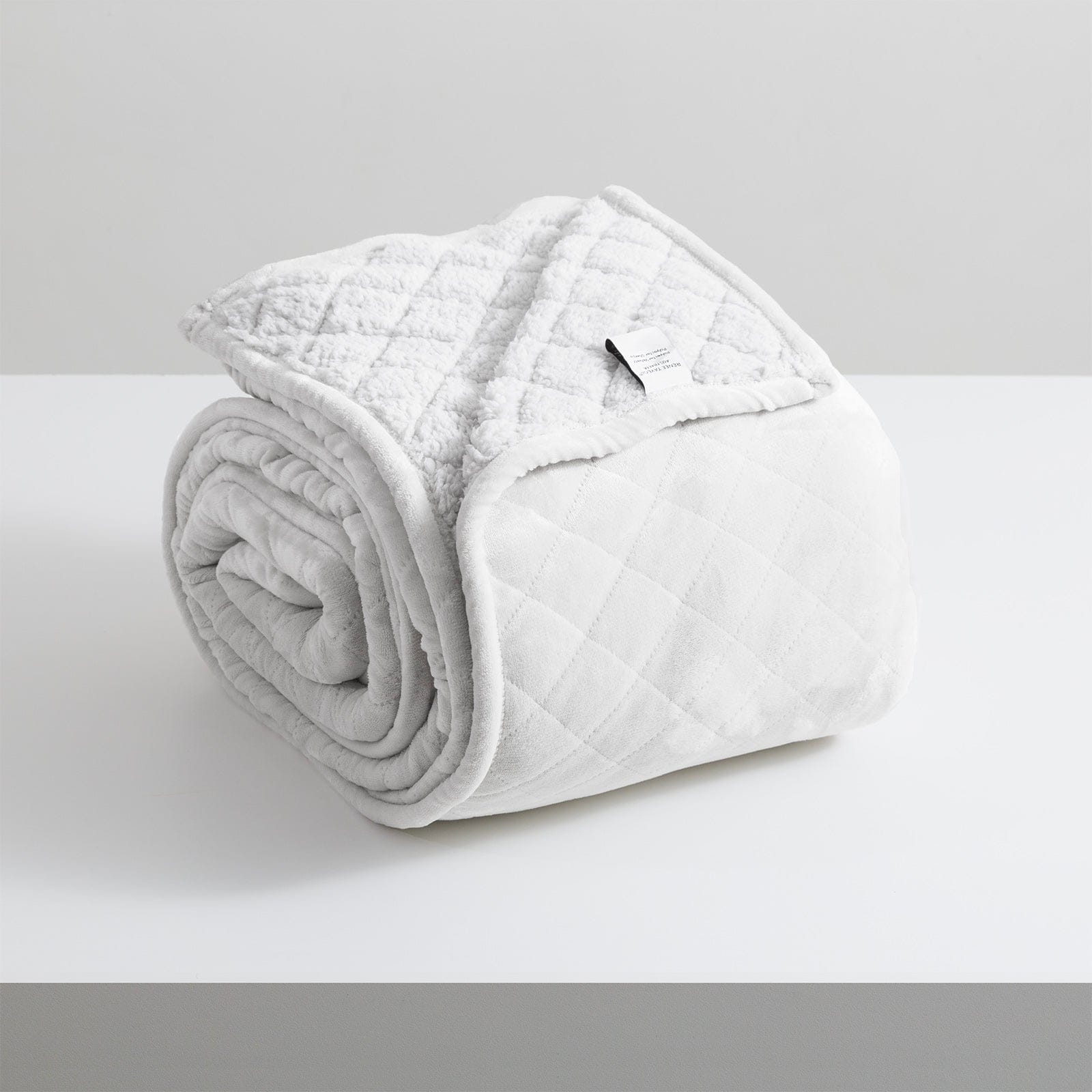 Renee Taylor Blanket Heston 480 GSM Ultra Soft Velvet Sherpa Blanket - SILVER LINE