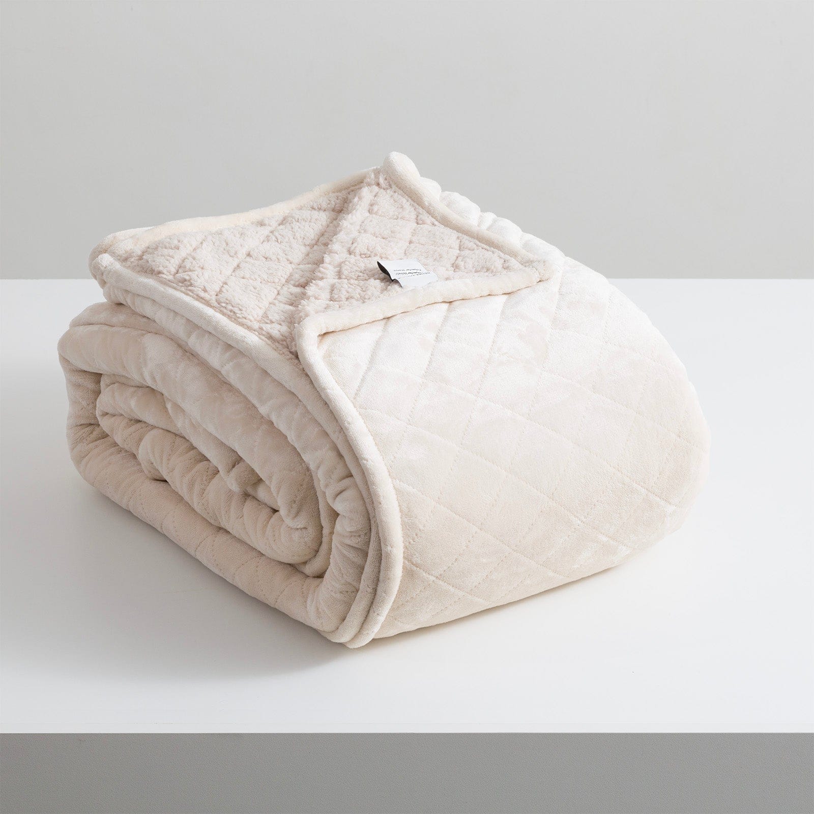 Renee Taylor Blanket Heston 480 GSM Ultra Soft Velvet Sherpa Blanket - STONE