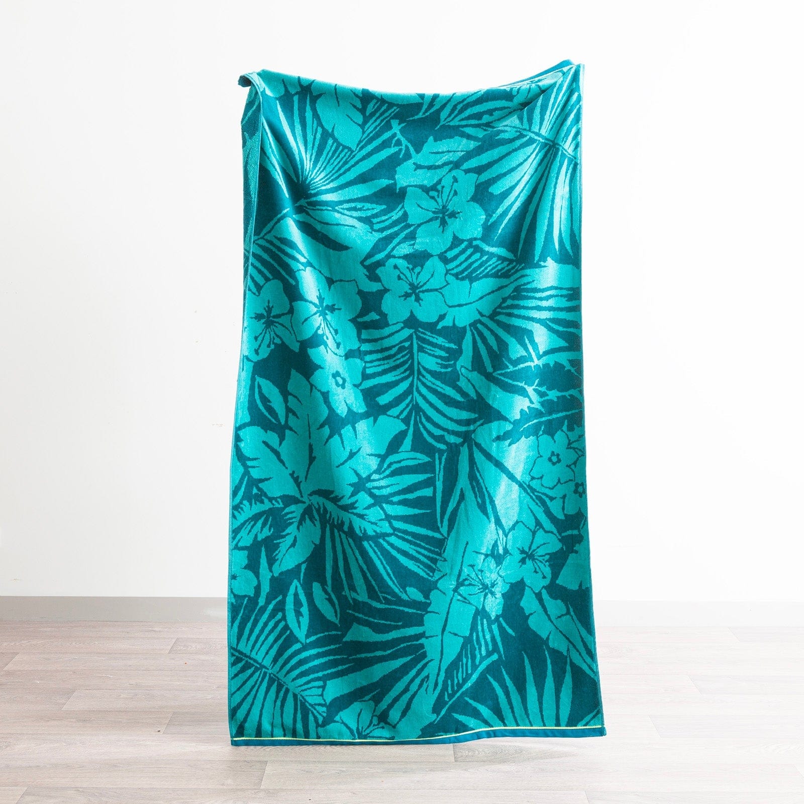 Renee Taylor Beach Towels Leaf 2 Pack Jacquard Velour Large Beach Towel 100 x 180 cms
