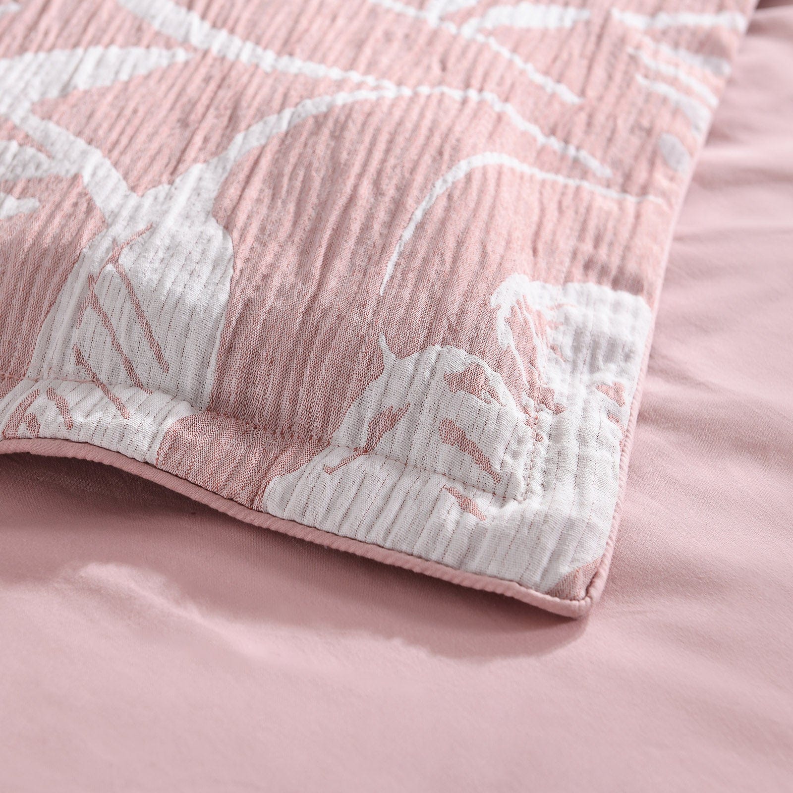 Renee Taylor Quilt Cover Palm Tree Jacquard Quilt Cover Set Clay