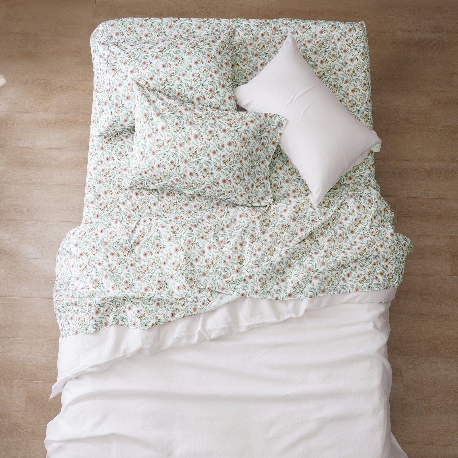 Renee Taylor Bed Sheets | Red Gum Patterned Cotton Sheet Set