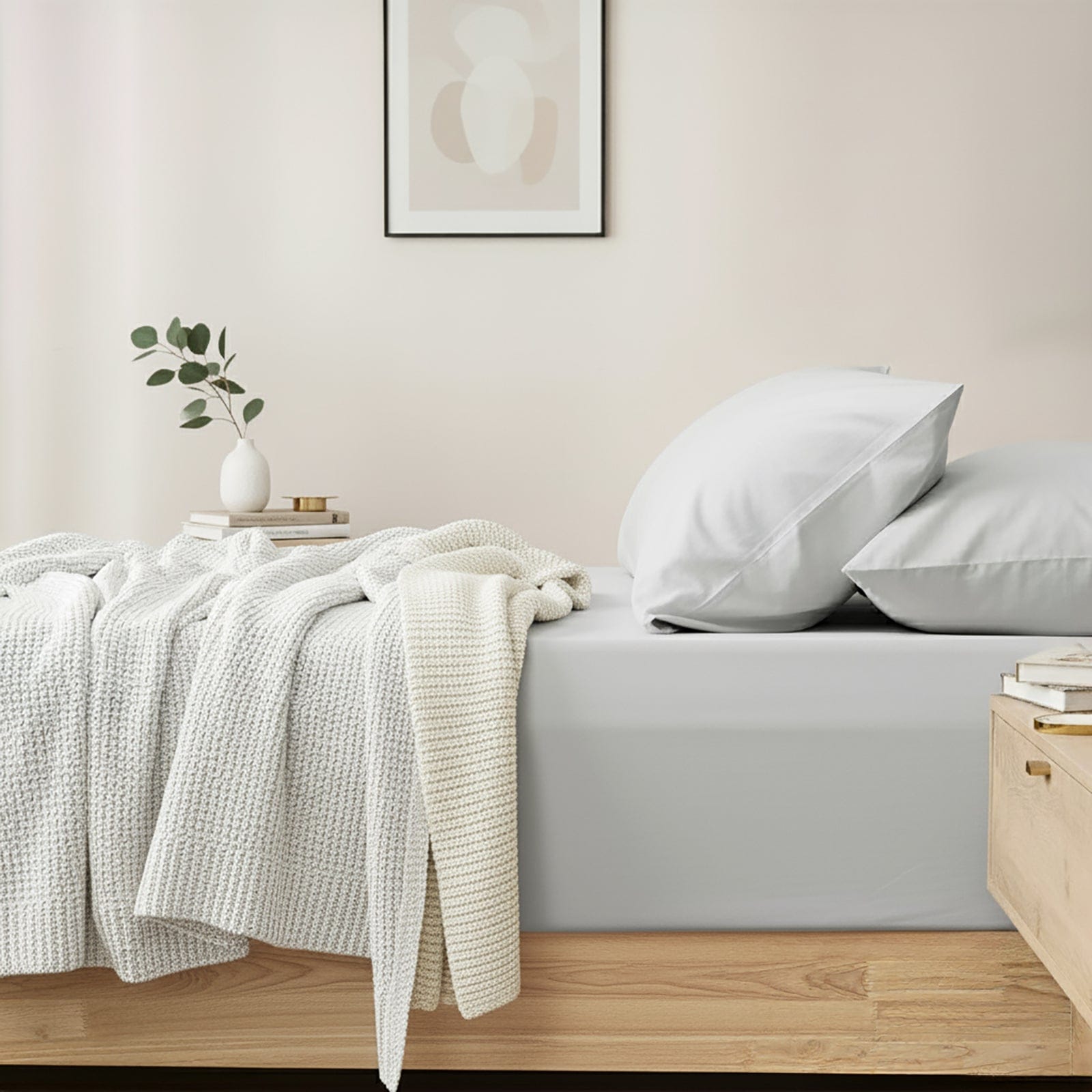 Renee Taylor Bed Sheets Renee Taylor 400 Thread Count Egyptian Cotton Fitted and Pillow Case Set Antarctica