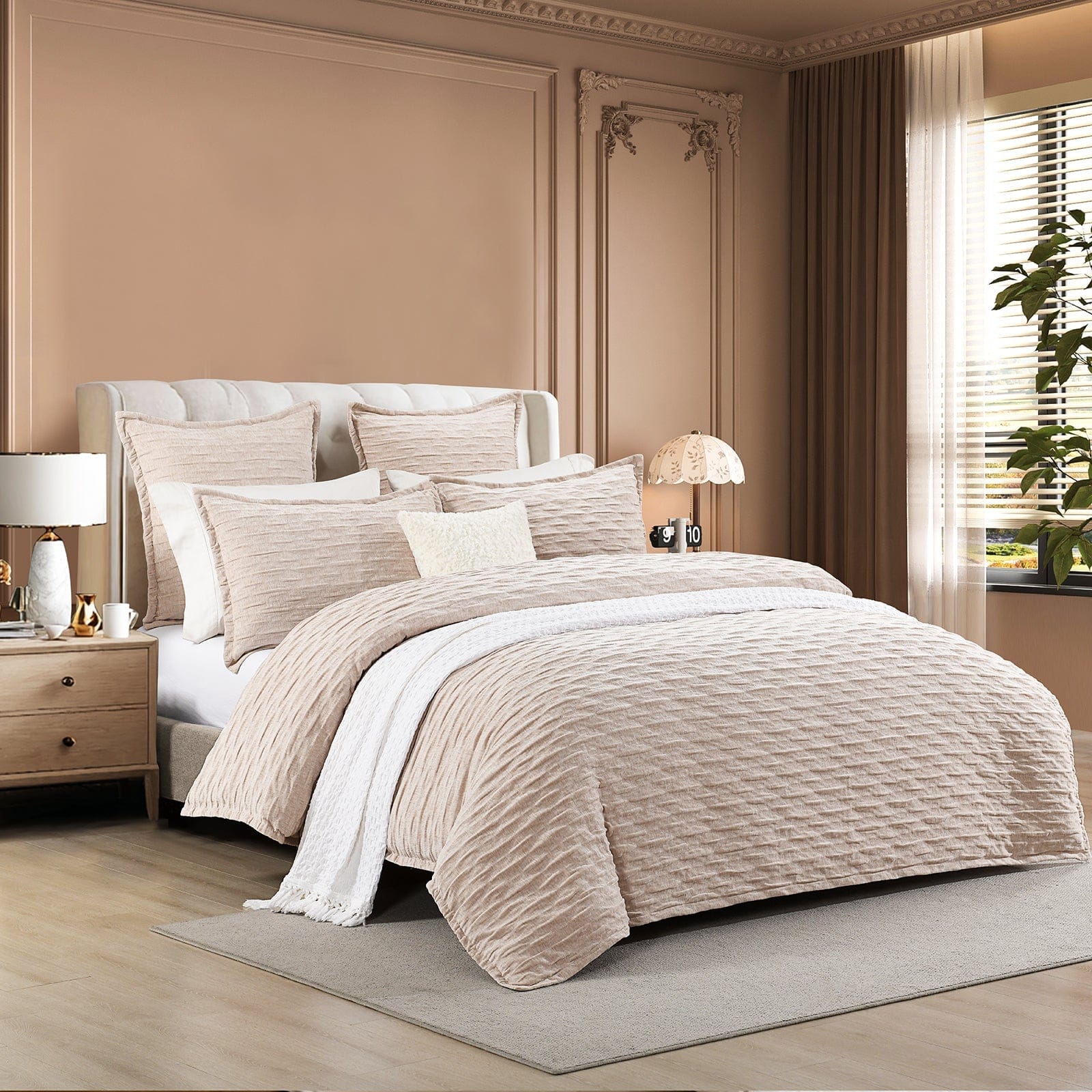 Renee Taylor Bed Sheets Renee Taylor Marley Jacquard Quilt Cover Set Champagne