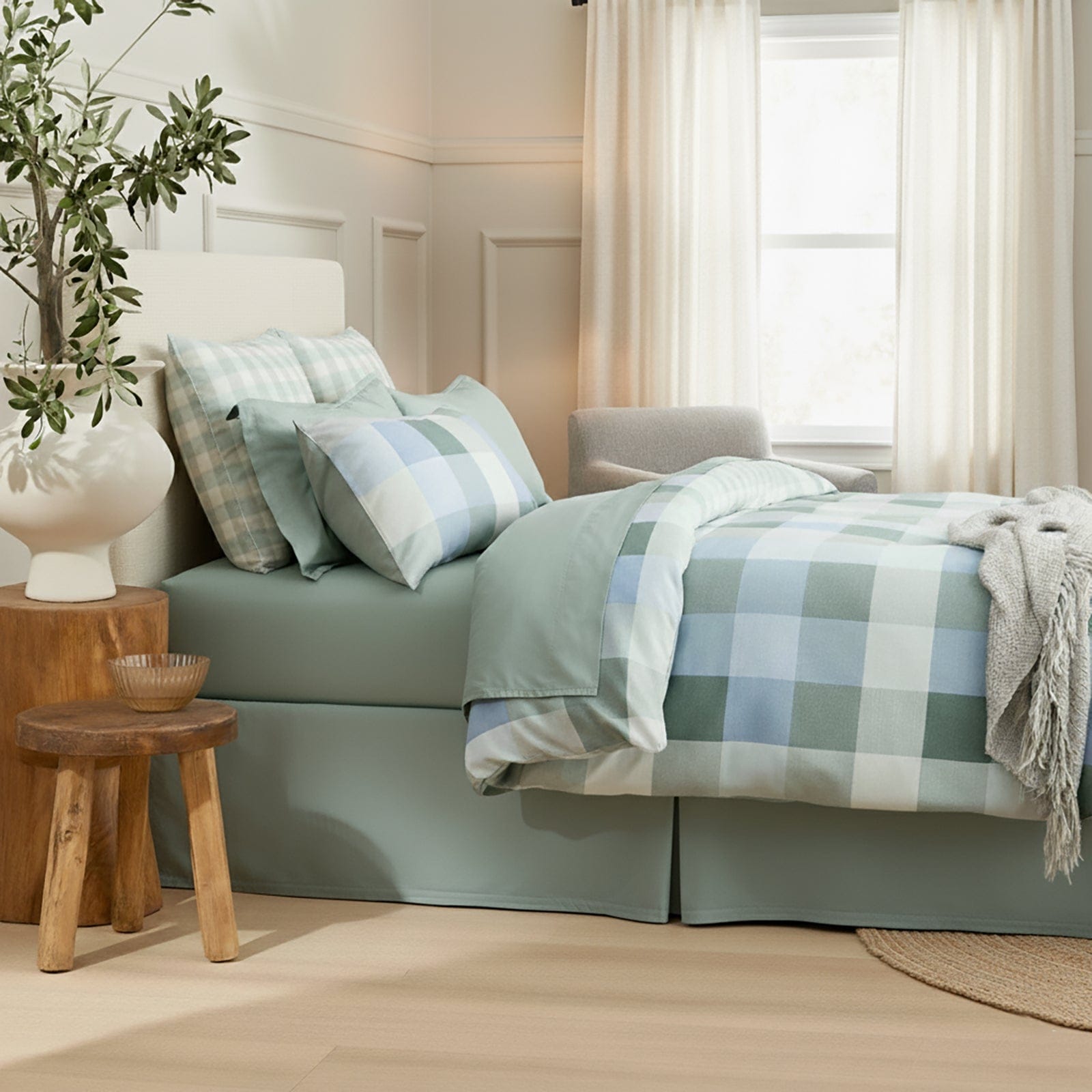Renee Taylor Bed Sheets Renee Taylor Textured Cotton Slub Reversible Quilt Cover Set Queen Jackson Check
