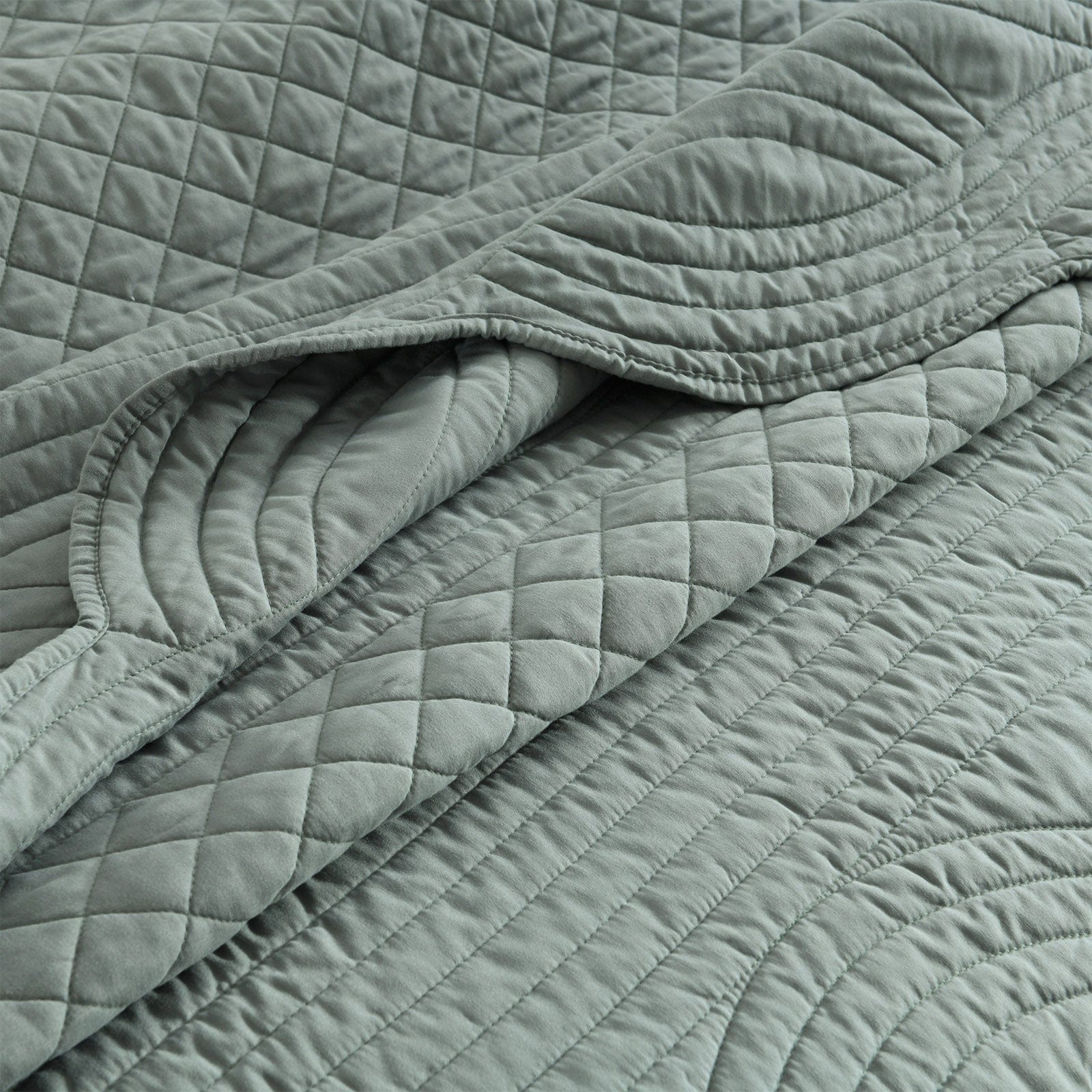 Renee Taylor Coverlet Scallop Jacquard Coverlet Set - JUNIPER