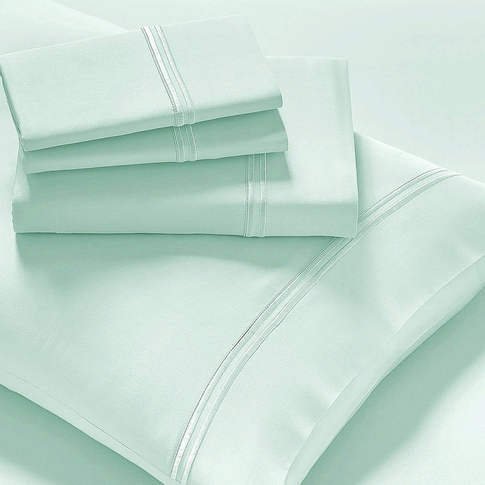 Renee Taylor Quilt Cover Strada Embroidered 1000 TC Egyptian Cotton Sheet Sets - Spa