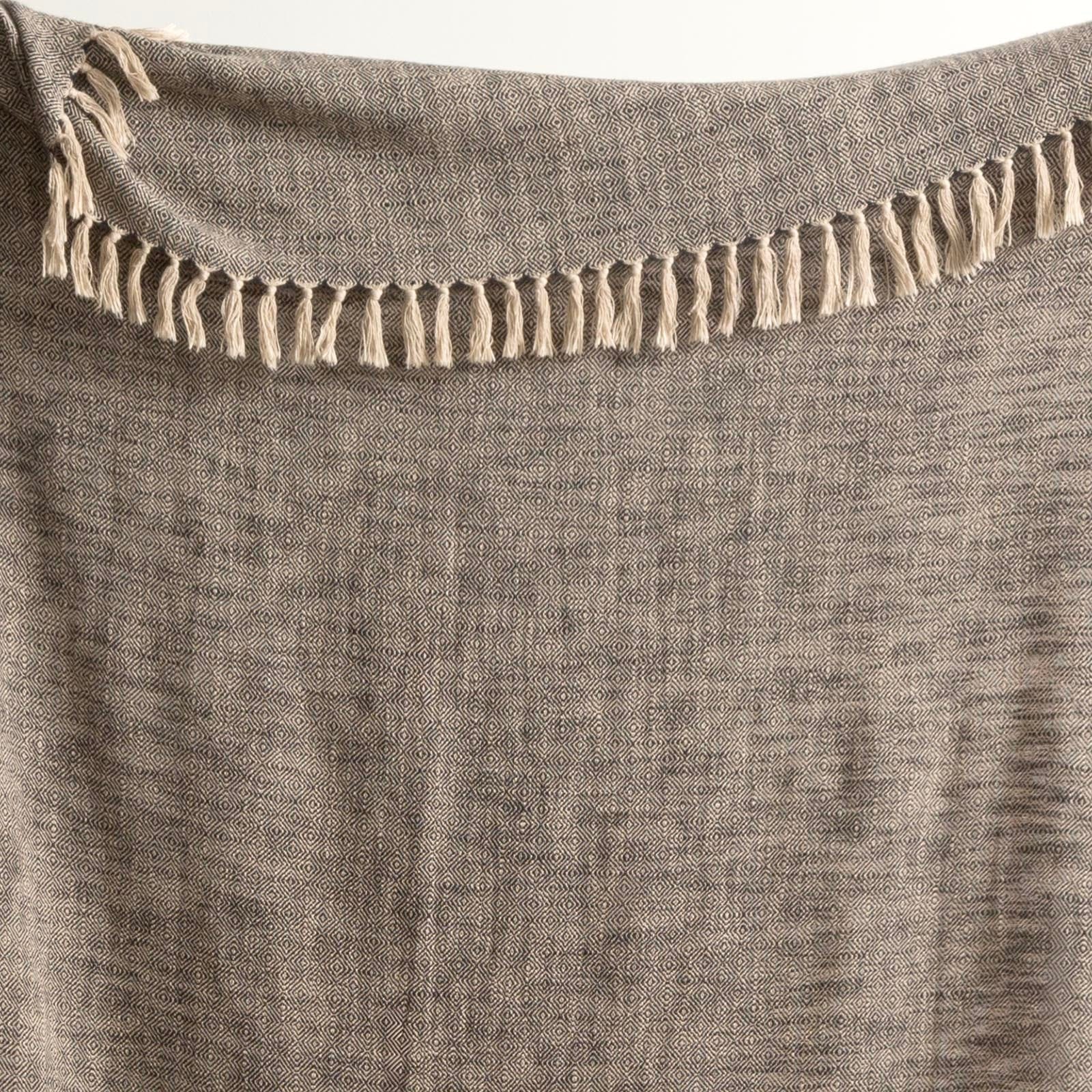 Renee Taylor Blanket Surrey Chevron Yarn-Dyed Throw 130 x 170 Cms Coal