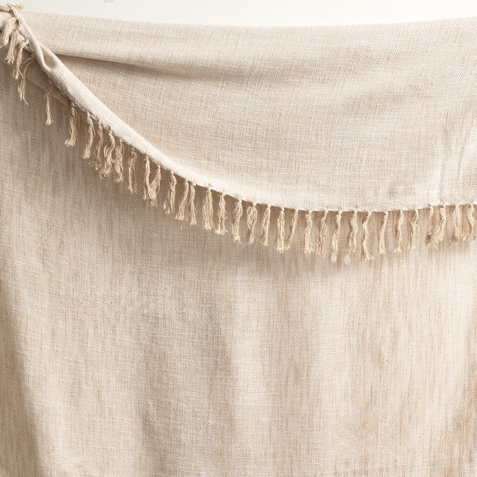 Renee Taylor Blanket Surrey Chevron Yarn-Dyed Throw 130 x 170 cms Natural