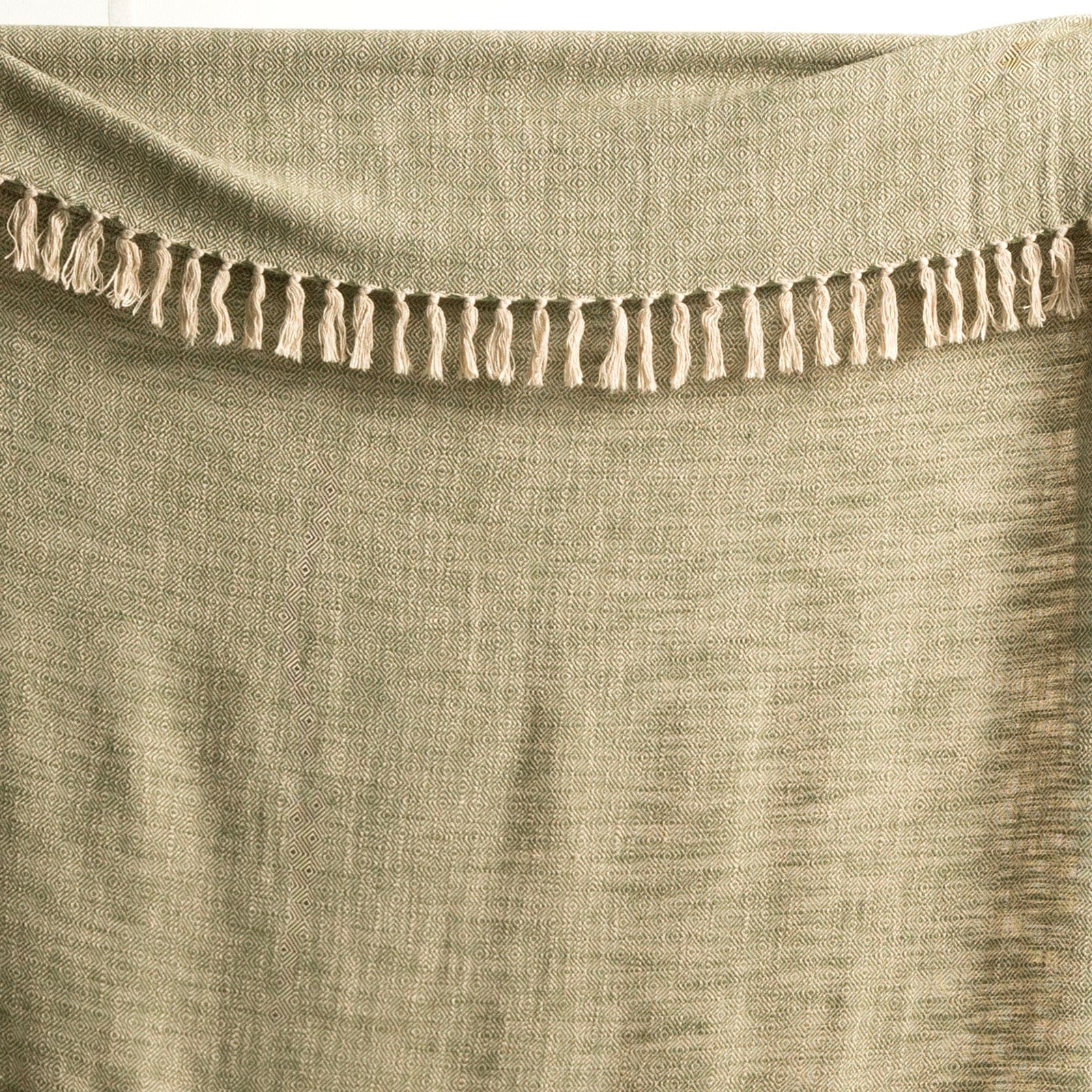 Renee Taylor Blanket Surrey Chevron Yarn-Dyed Throw 130 x 170 cms Olive