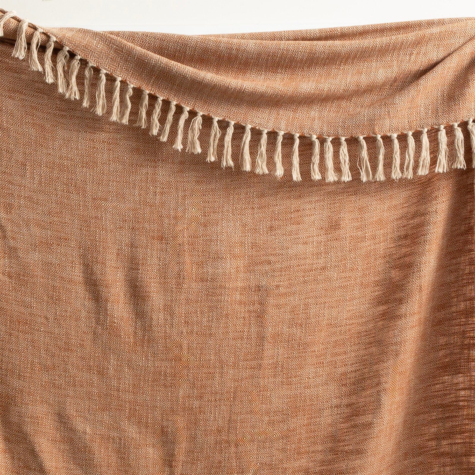 Renee Taylor Blanket Surrey Chevron Yarn-Dyed Throw 130 x 170 cms Tobacco
