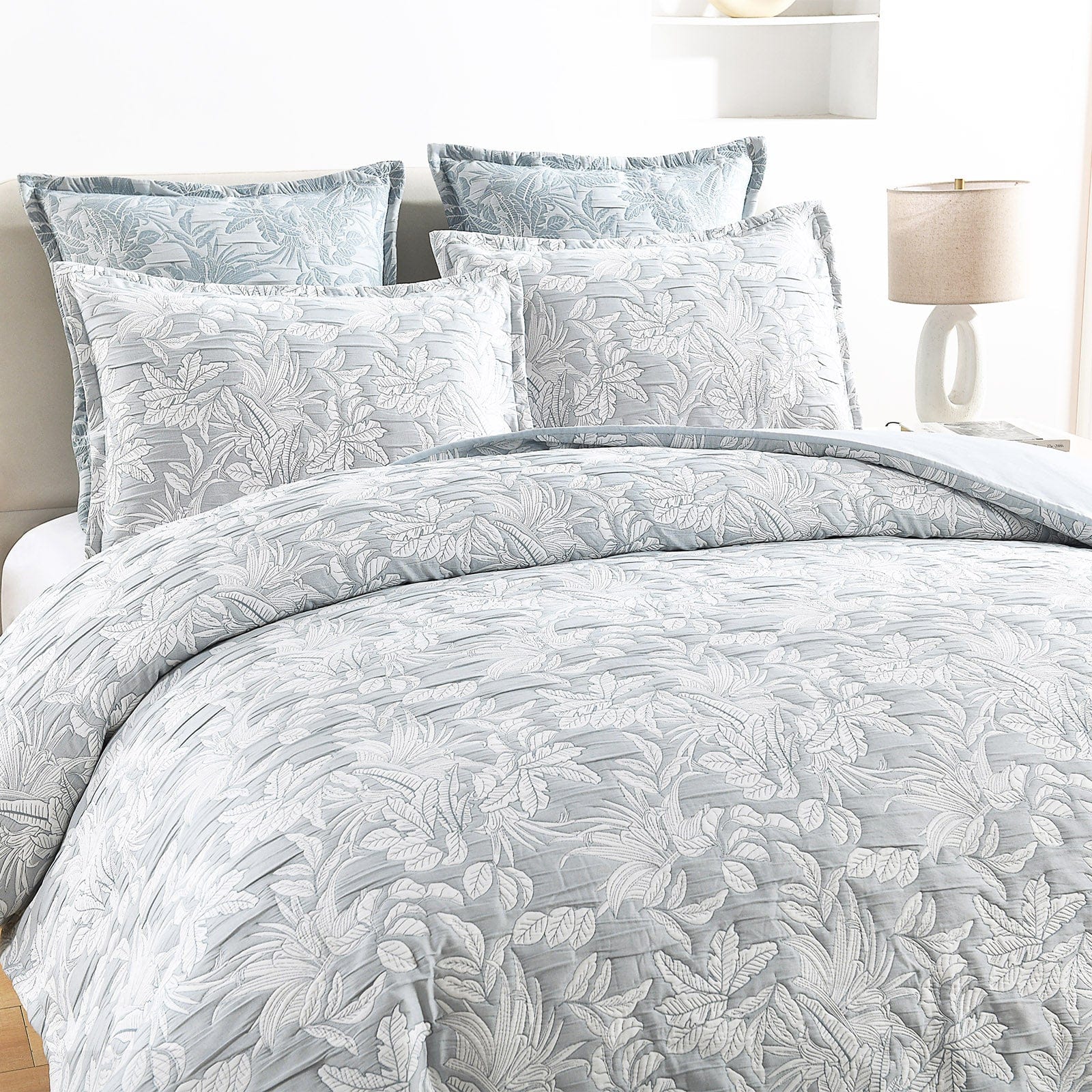 Renee Taylor Quilt Cover Westley Jacquard Quilt Cover Set - Aqua