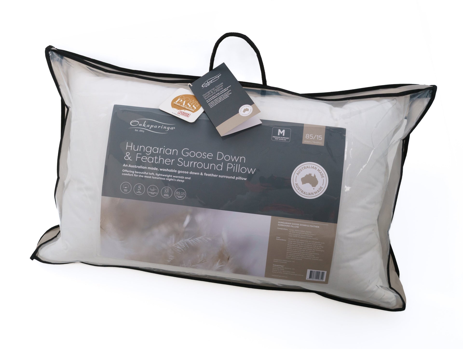 Onkaparinga 85/15 Hungarian Goose Down & Feather Surround Pillow
