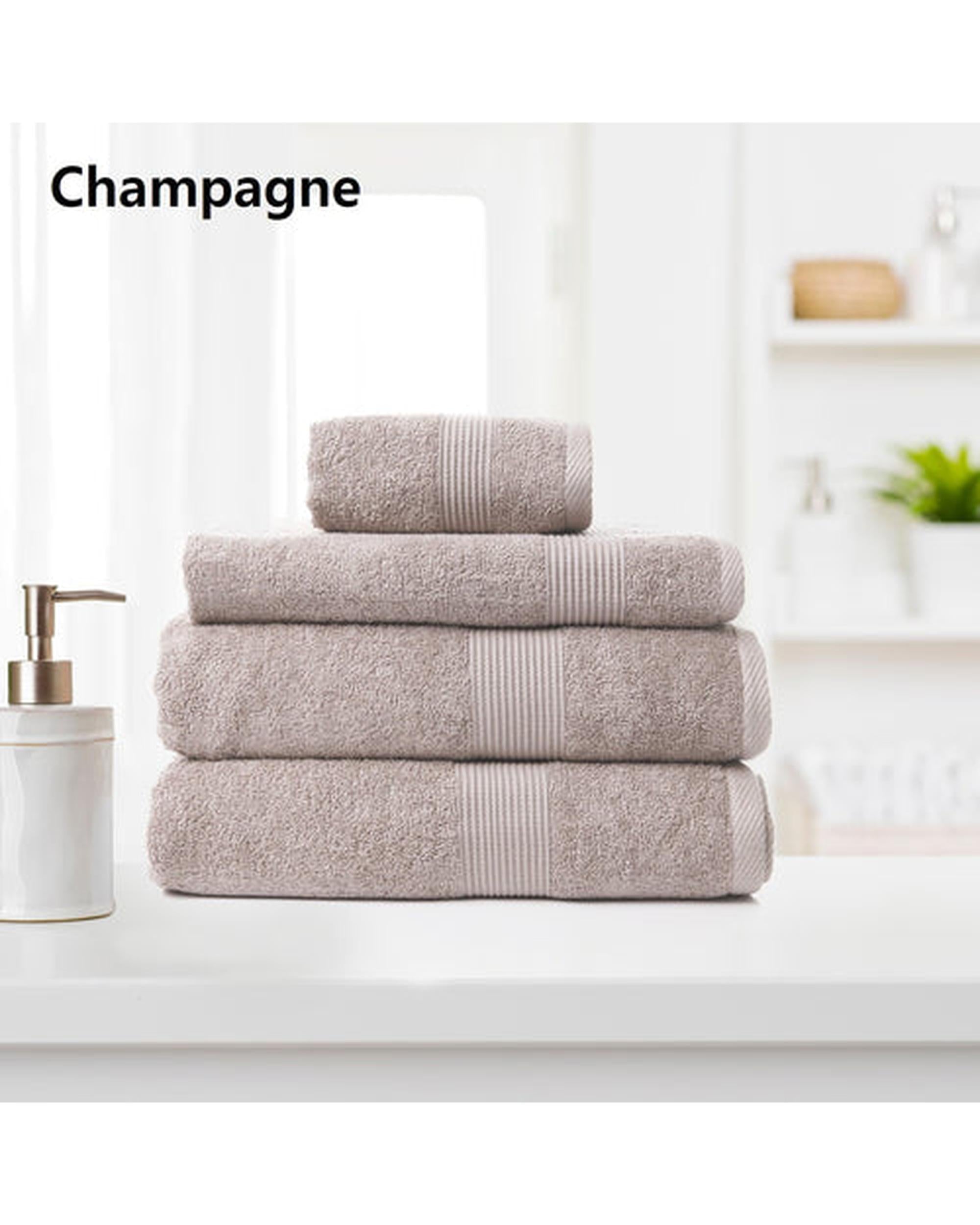 Copy of Royal Comfort 4 Piece Cotton Bamboo Towel Set 450GSM Luxurious Absorbent Plush  Champagne Royal Comfort