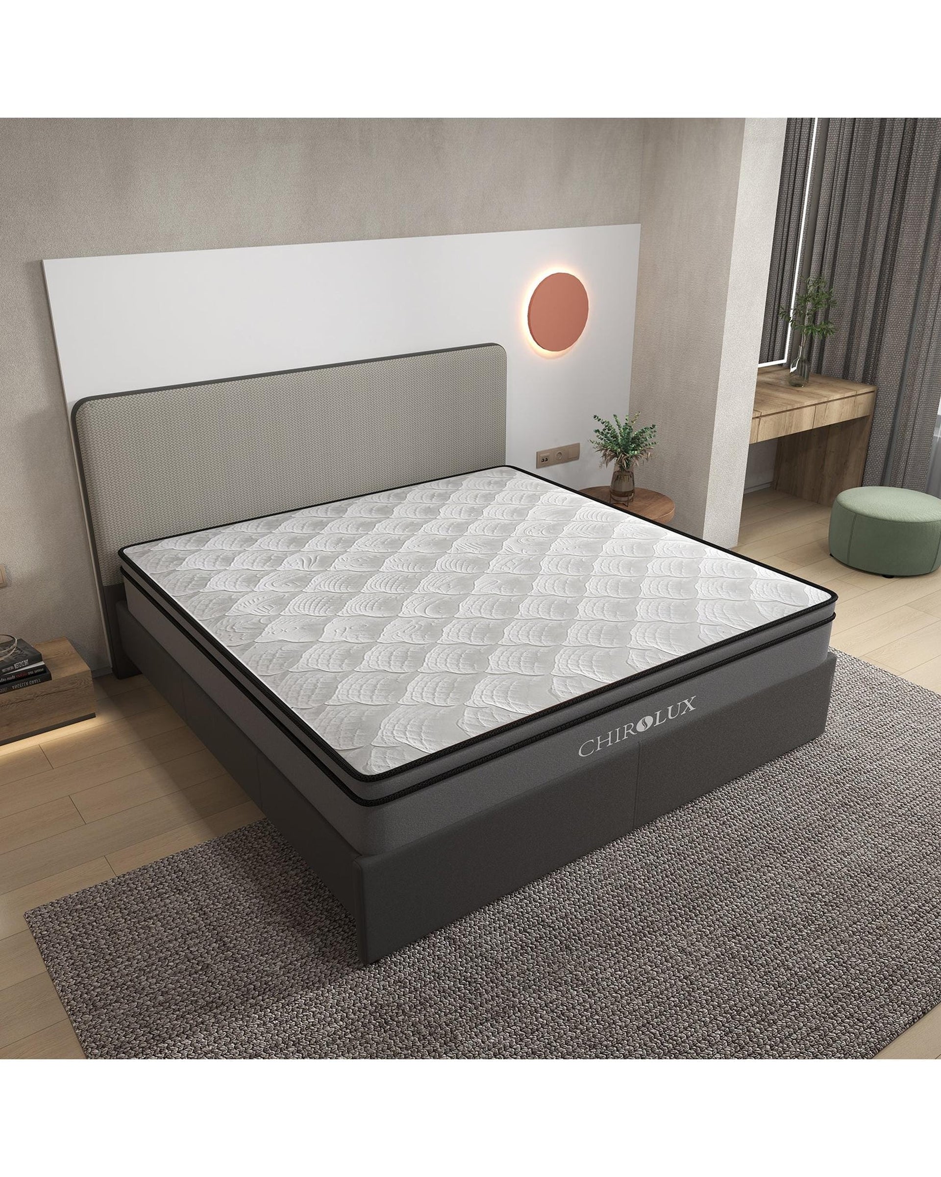 Royal Comfort Mattresses Chiro Lux Cooling Latex Foam Pocket Spring Mattress 5 Zone Medium Firmness