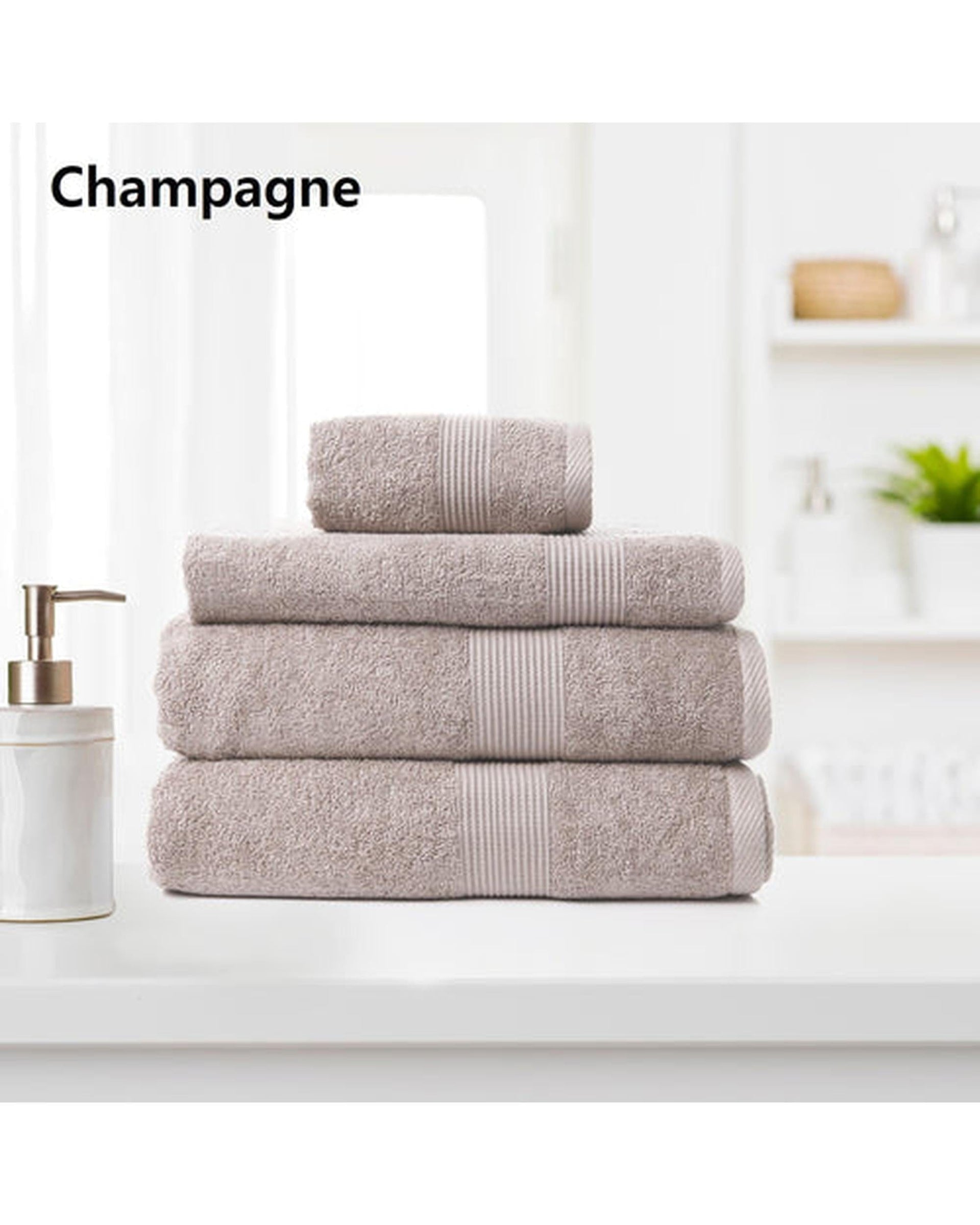 Royal Comfort Bathroom Towel Sets Copy of Royal Comfort 4 Piece Cotton Bamboo Towel Set 450GSM Luxurious Absorbent Plush  Champagne