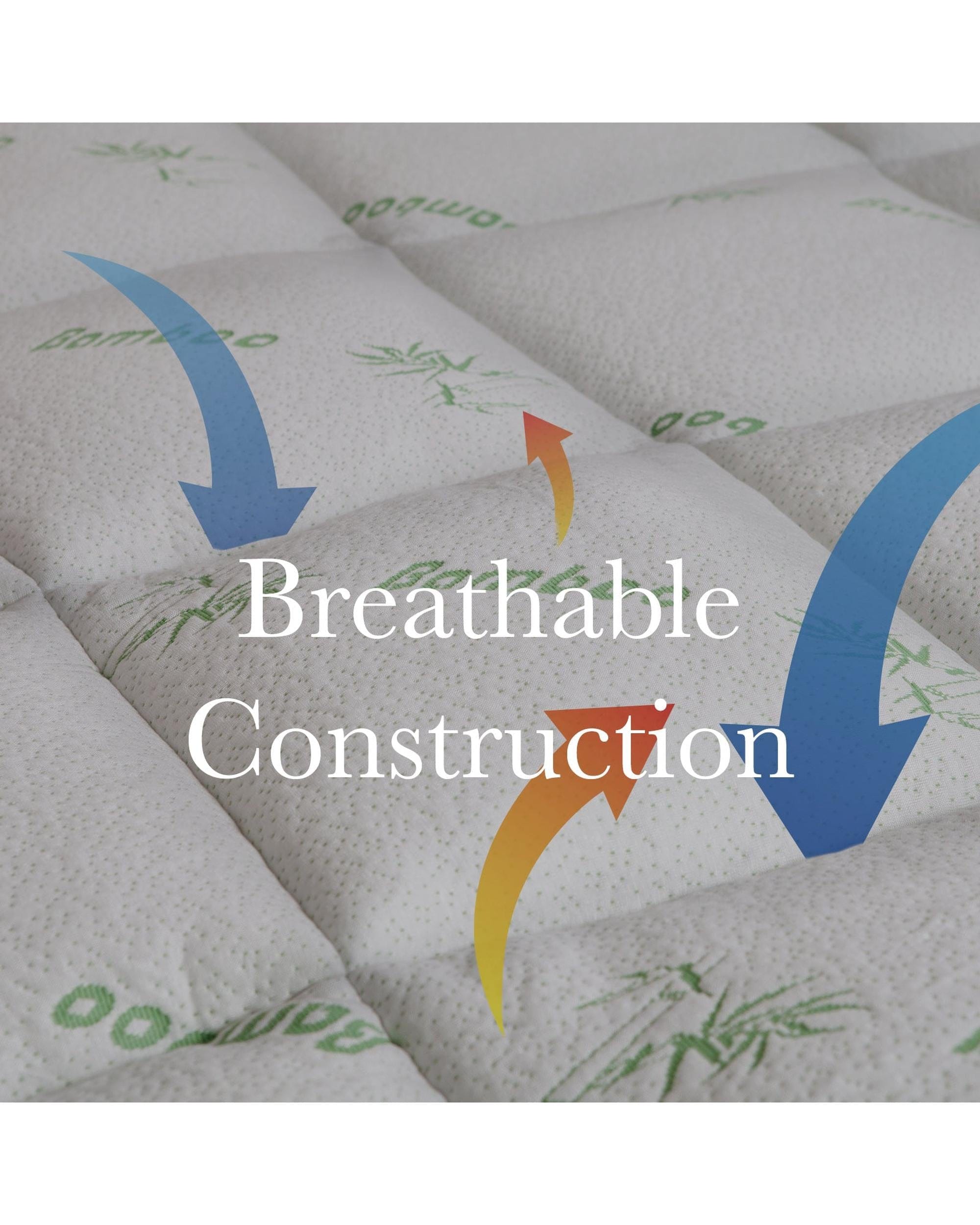 Royal Comfort Mattress Topper Royal Comfort 1000GSM Luxury Bamboo Covered Mattress Topper Ball Fibre Gusset