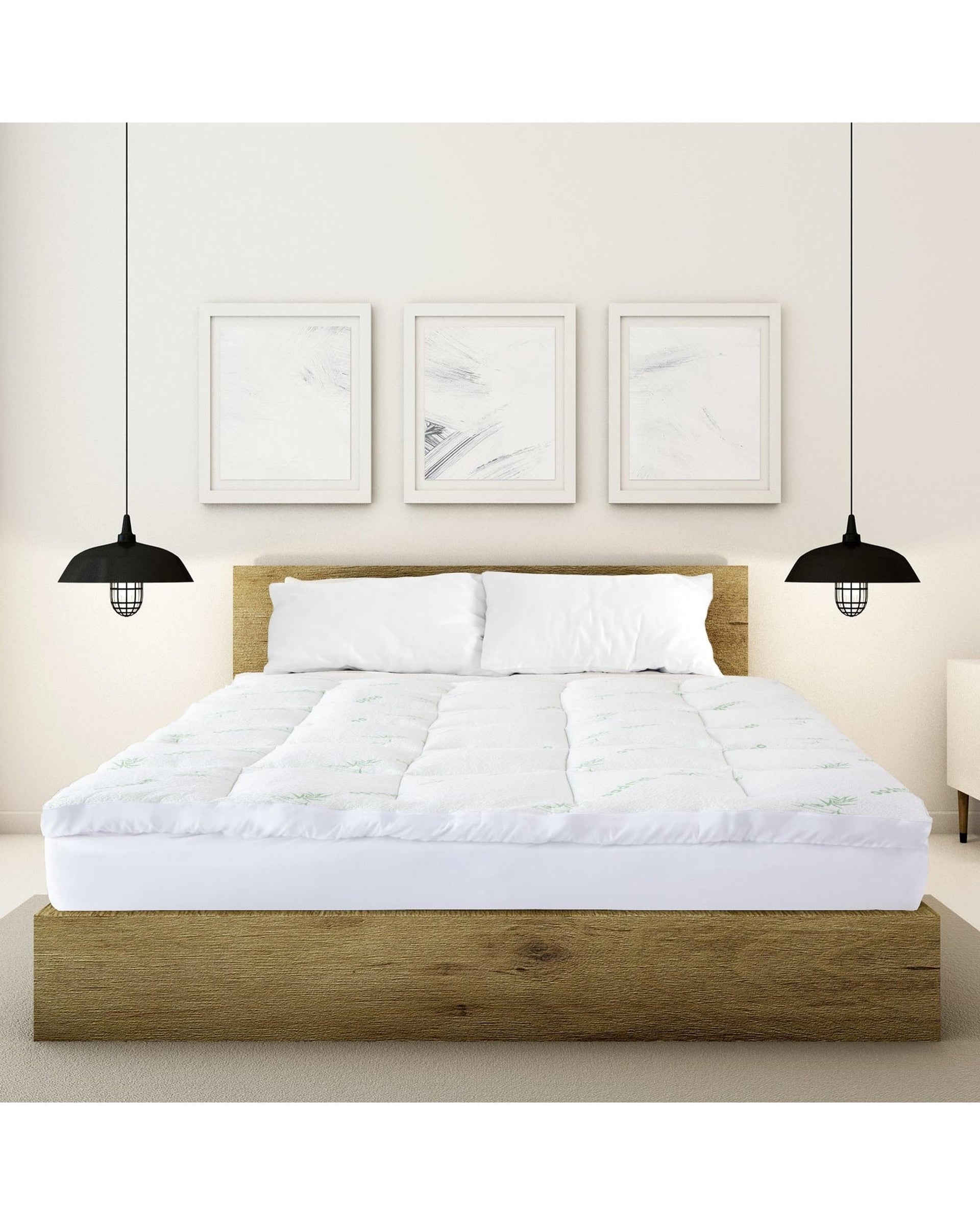 Royal Comfort Mattress Topper Royal Comfort 1000GSM Luxury Bamboo Covered Mattress Topper Ball Fibre Gusset