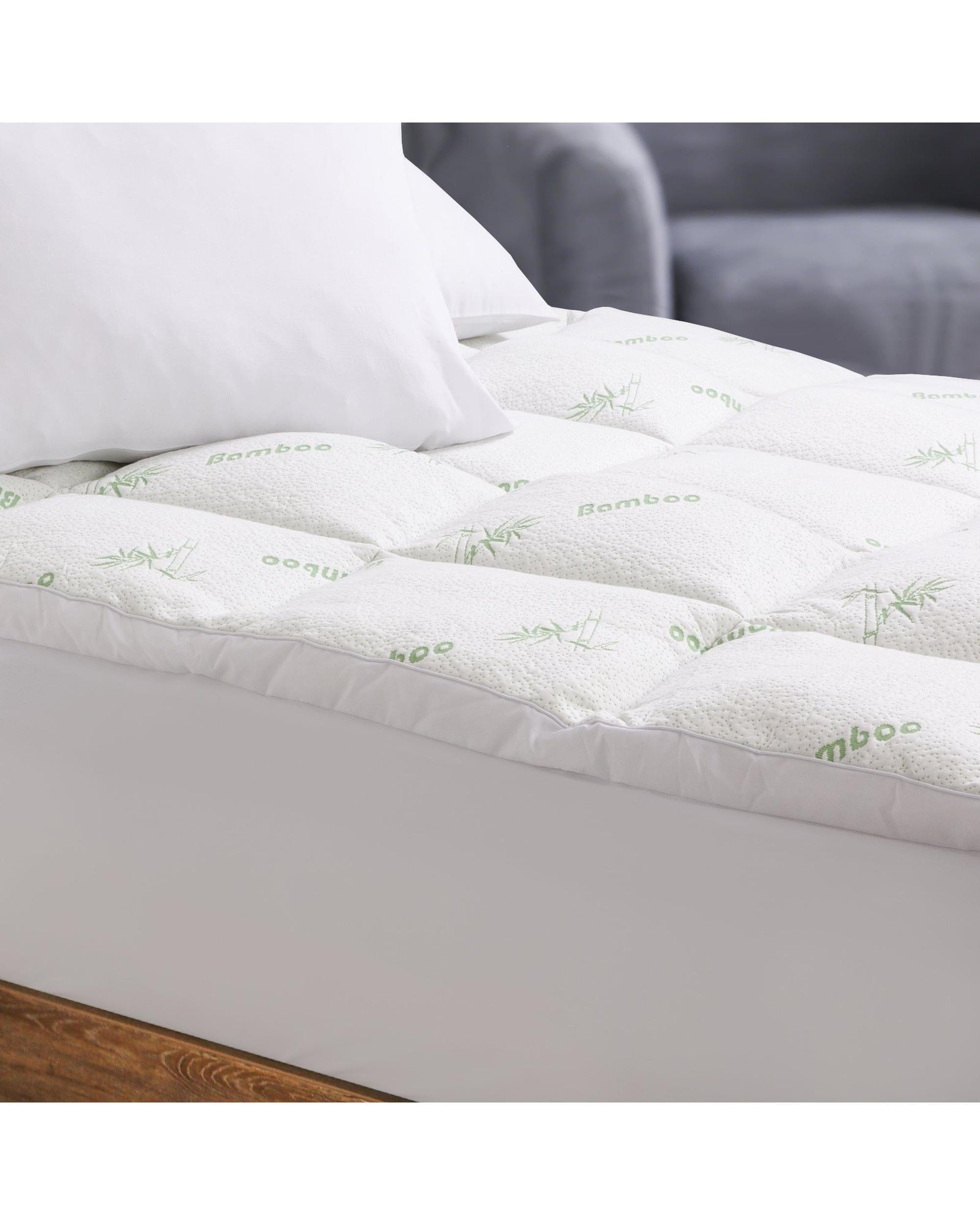 Royal Comfort Mattress Topper Royal Comfort 1000GSM Luxury Bamboo Covered Mattress Topper Ball Fibre Gusset