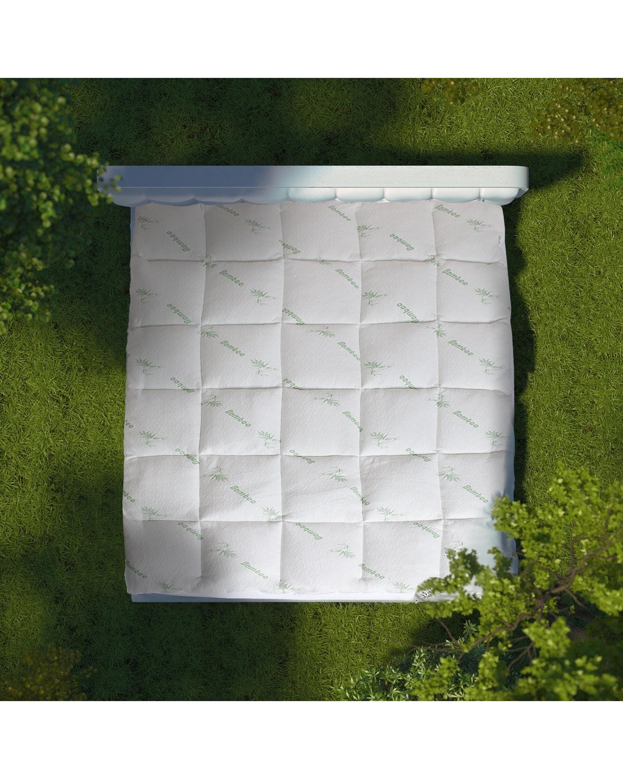 Royal Comfort Mattress Topper Royal Comfort 1000GSM Luxury Bamboo Covered Mattress Topper Ball Fibre Gusset