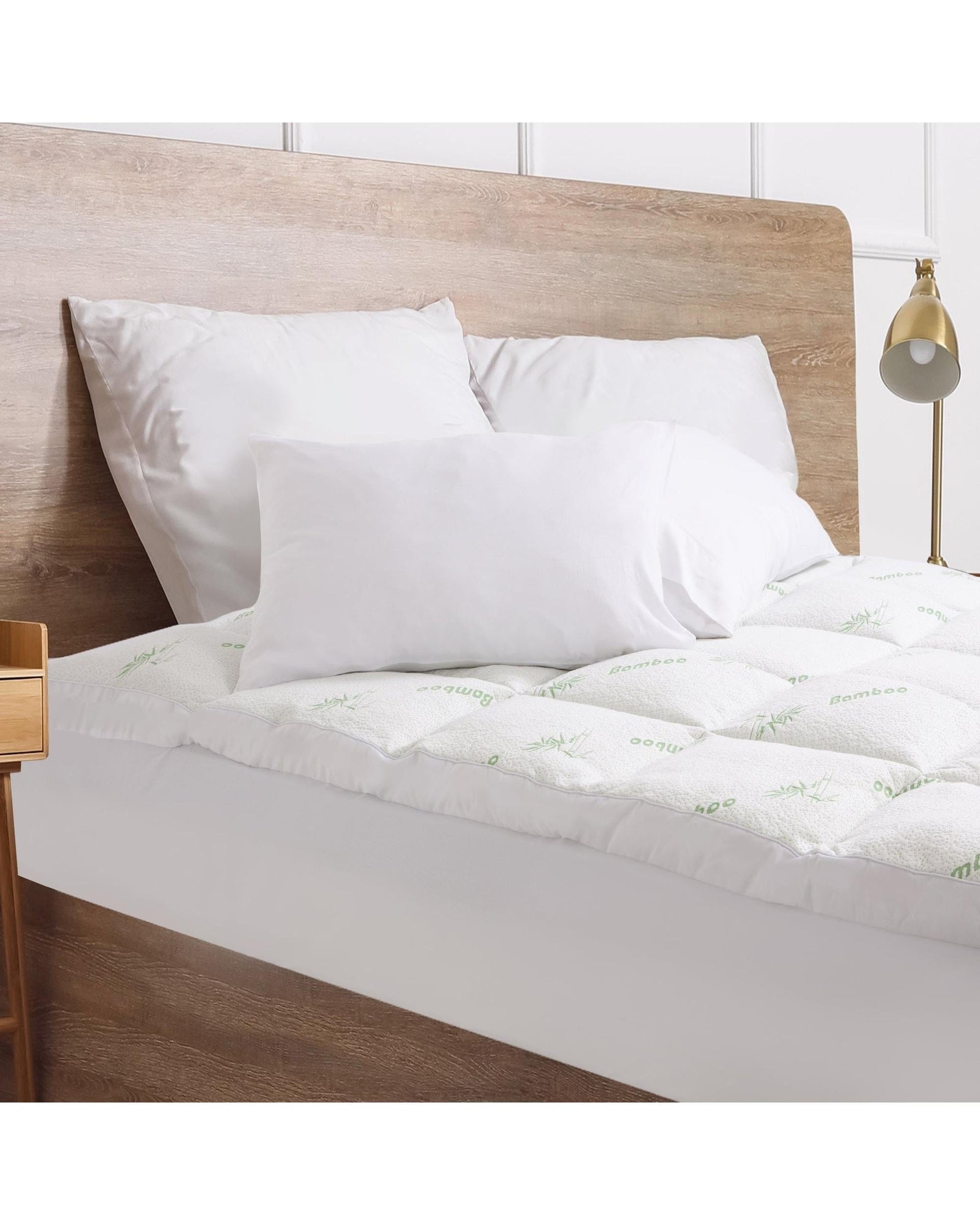 Royal Comfort Mattress Topper Royal Comfort 1000GSM Luxury Bamboo Covered Mattress Topper Ball Fibre Gusset
