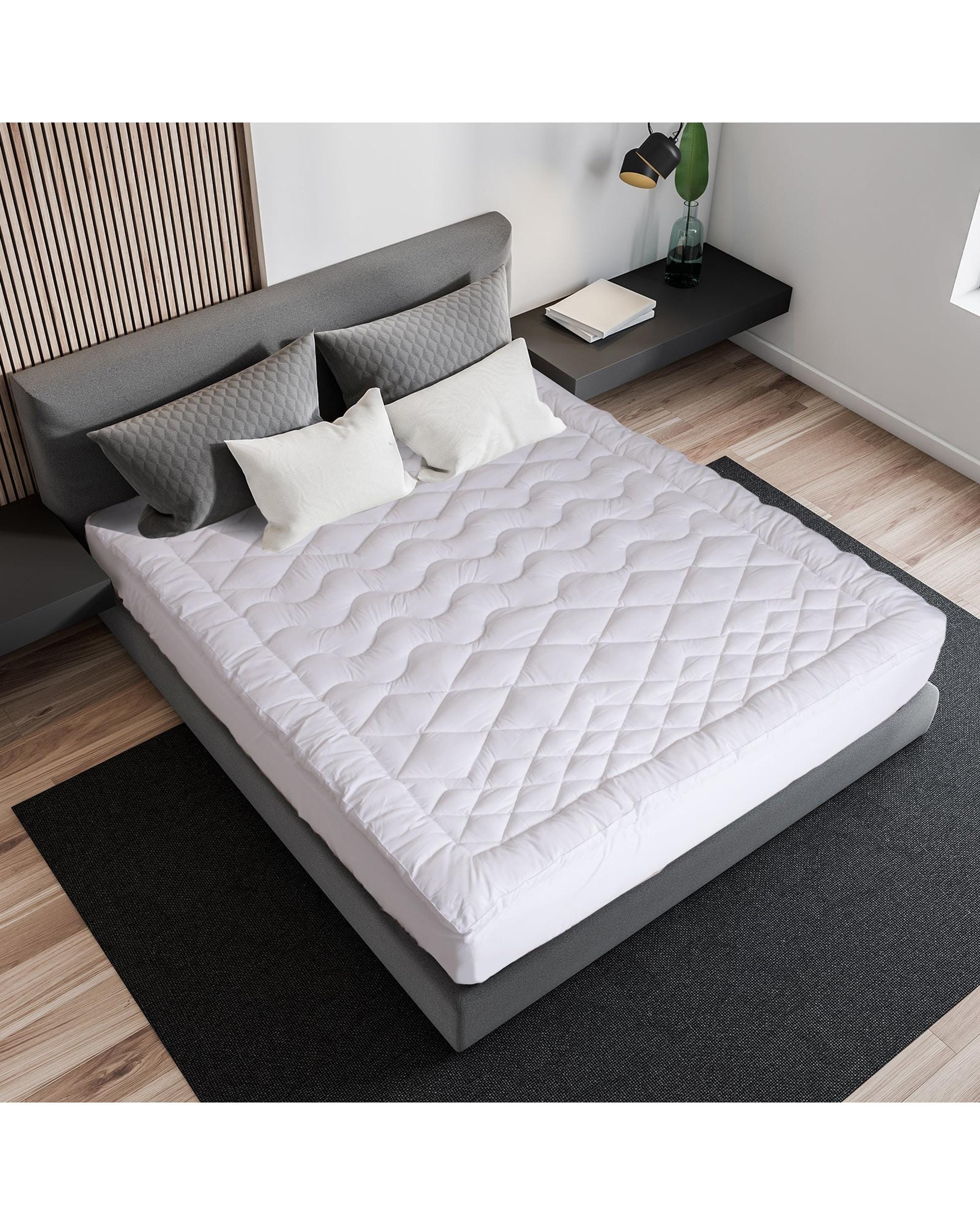 Royal Comfort Mattress Topper Royal Comfort 1200GSM Deluxe 7-Zone Mattress Topper Luxury Gusset Breathable