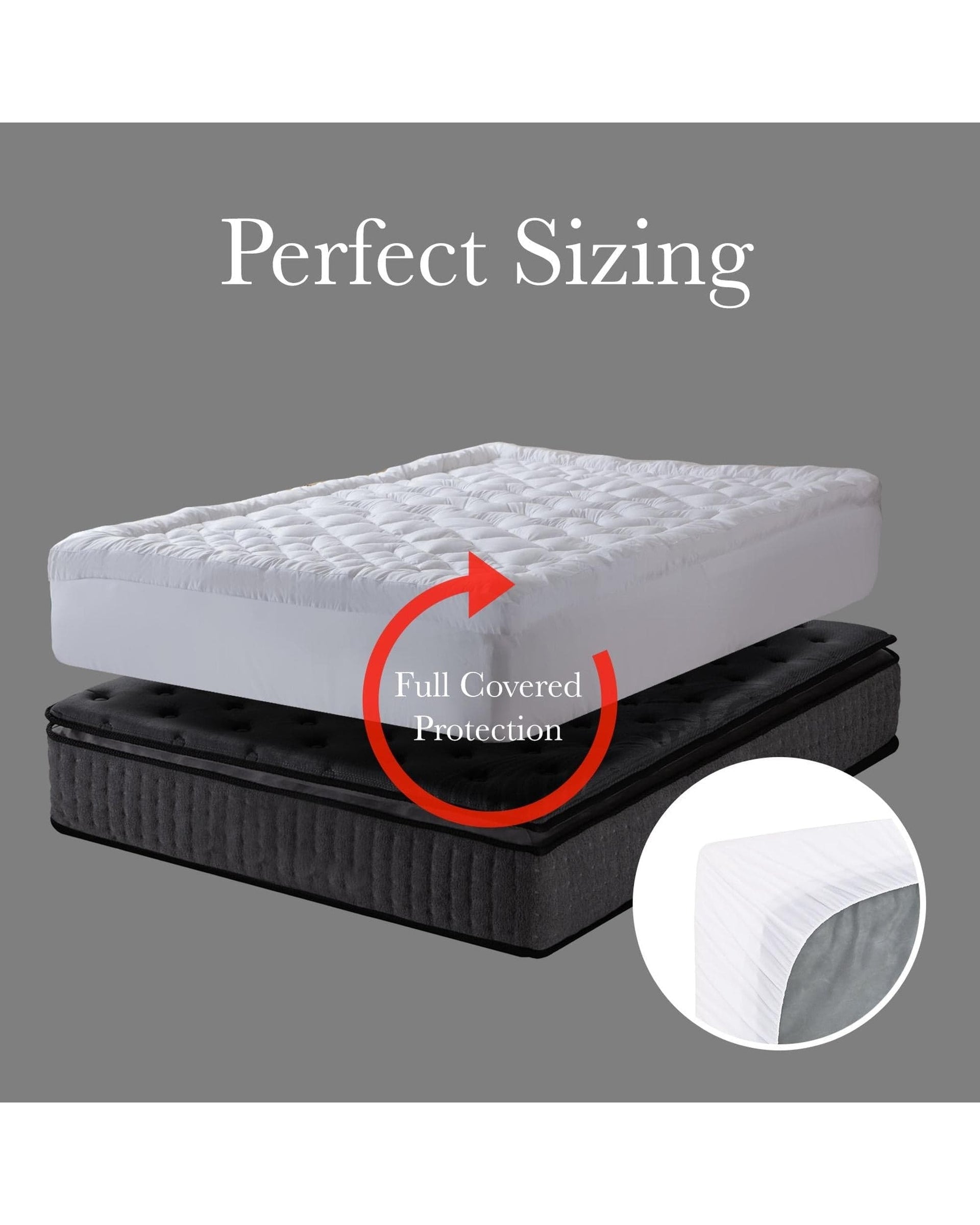 Royal Comfort Mattress Topper Royal Comfort 1200GSM Deluxe 7-Zone Mattress Topper Luxury Gusset Breathable