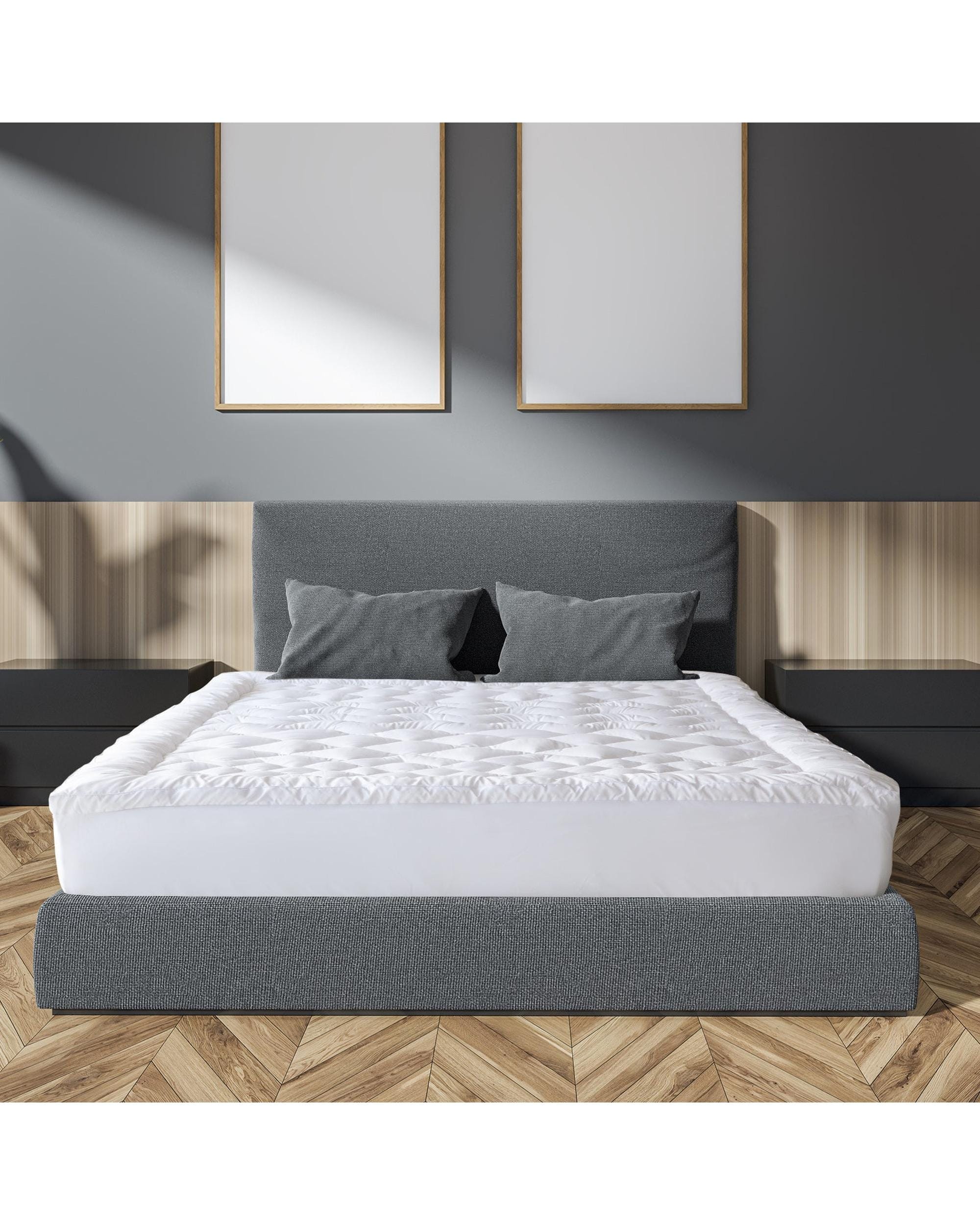 Royal Comfort Mattress Topper Royal Comfort 1200GSM Deluxe 7-Zone Mattress Topper Luxury Gusset Breathable
