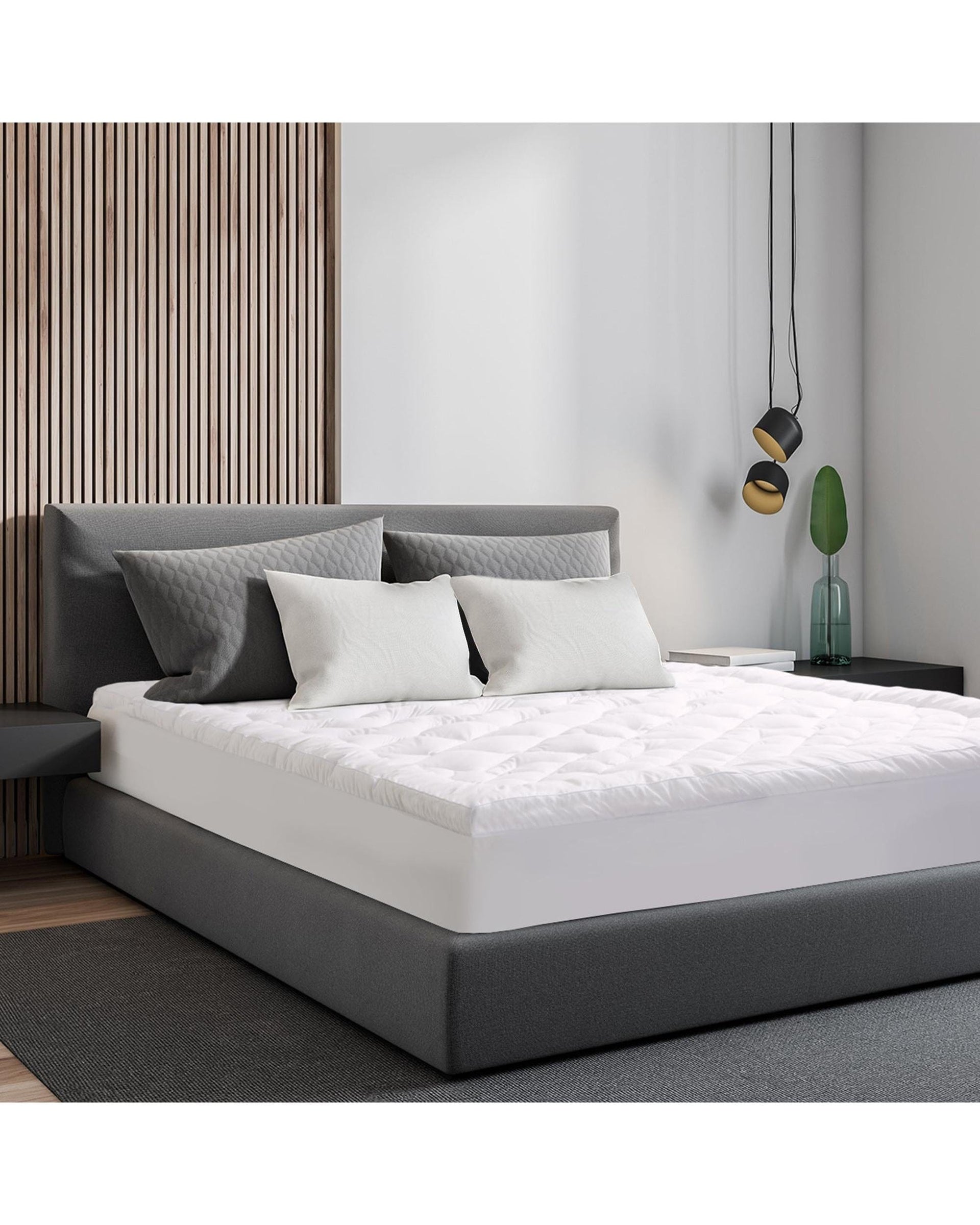 Royal Comfort Mattress Topper Royal Comfort 1200GSM Deluxe 7-Zone Mattress Topper Luxury Gusset Breathable