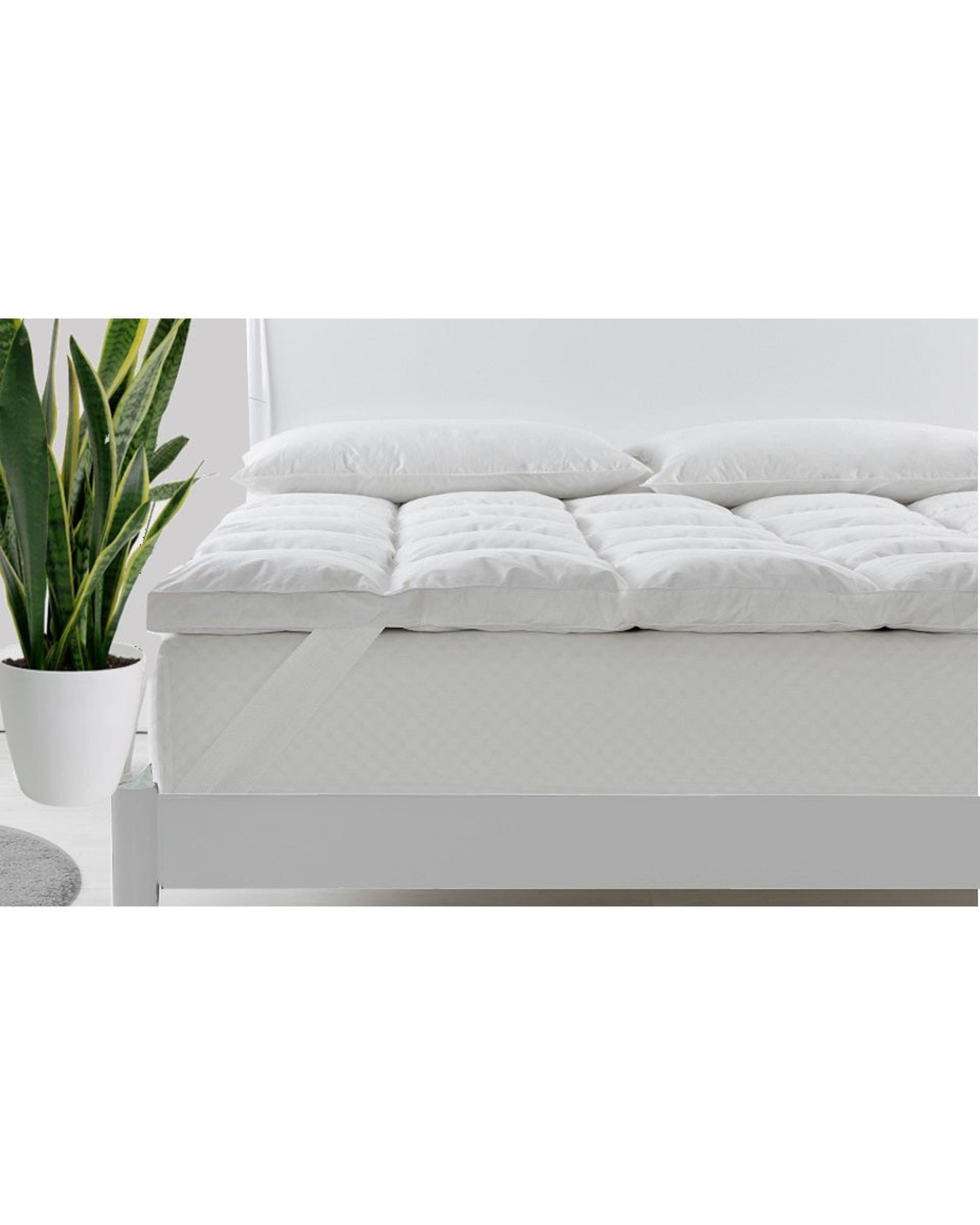 Royal Comfort Mattress Topper Royal Comfort 1800GSM 233TC Cotton Duck Feather Down Mattress Topper Cover
