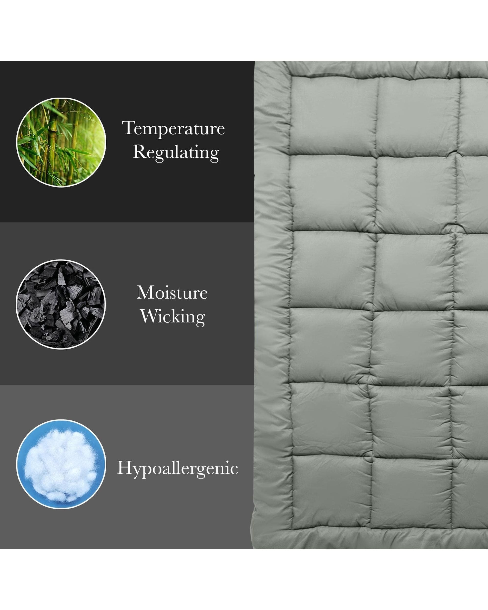 Royal Comfort Mattress Topper Royal Comfort Bamboo Blend Topper 800GSM 45cm Skirt Luxury Bedding