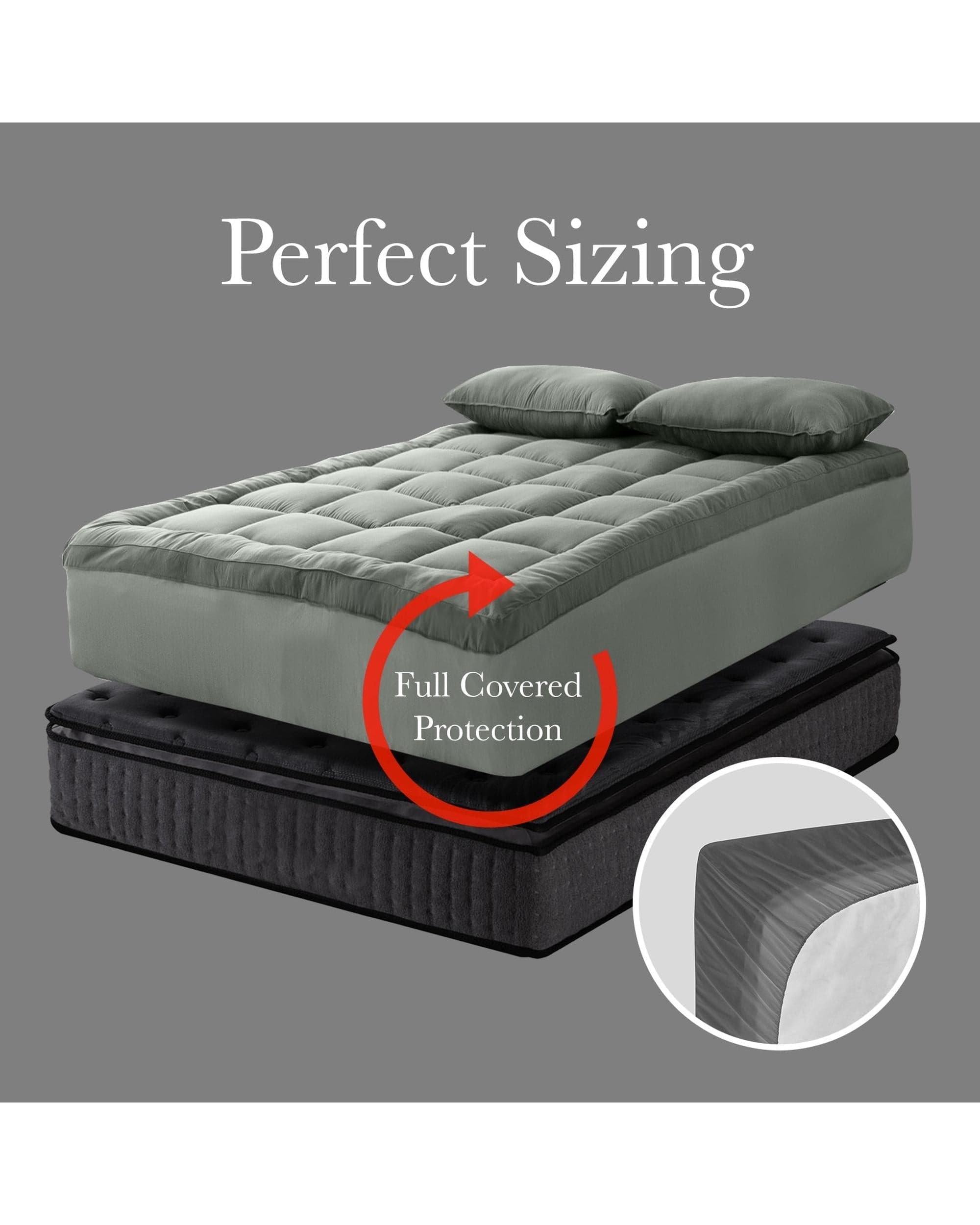 Royal Comfort Mattress Topper Royal Comfort Bamboo Blend Topper 800GSM 45cm Skirt Luxury Bedding