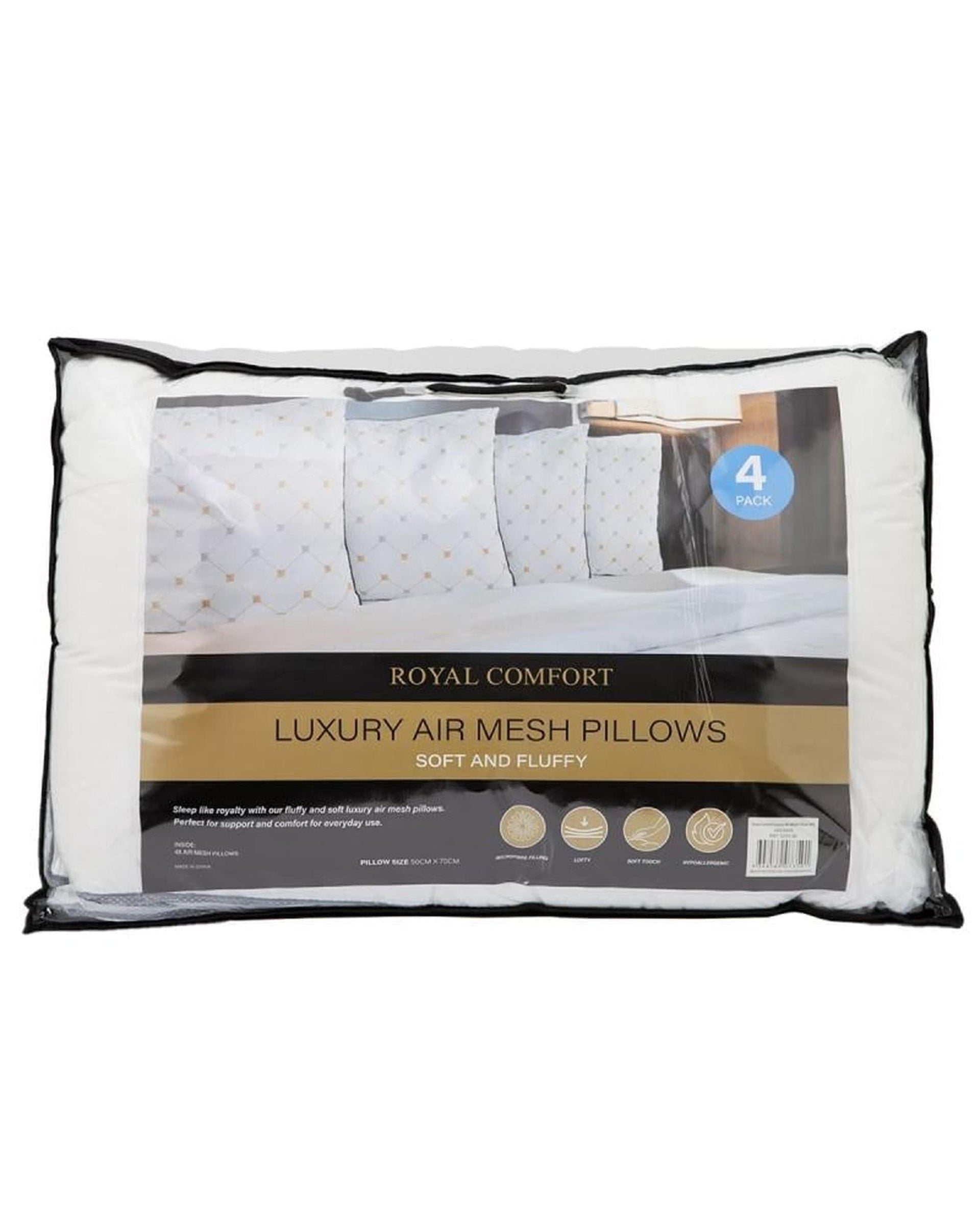 Royal Comfort Pillows/Cushions Royal Comfort Luxury Air Mesh Pillows Hotel Quality Checked Ultra Comfort FOUR PACK