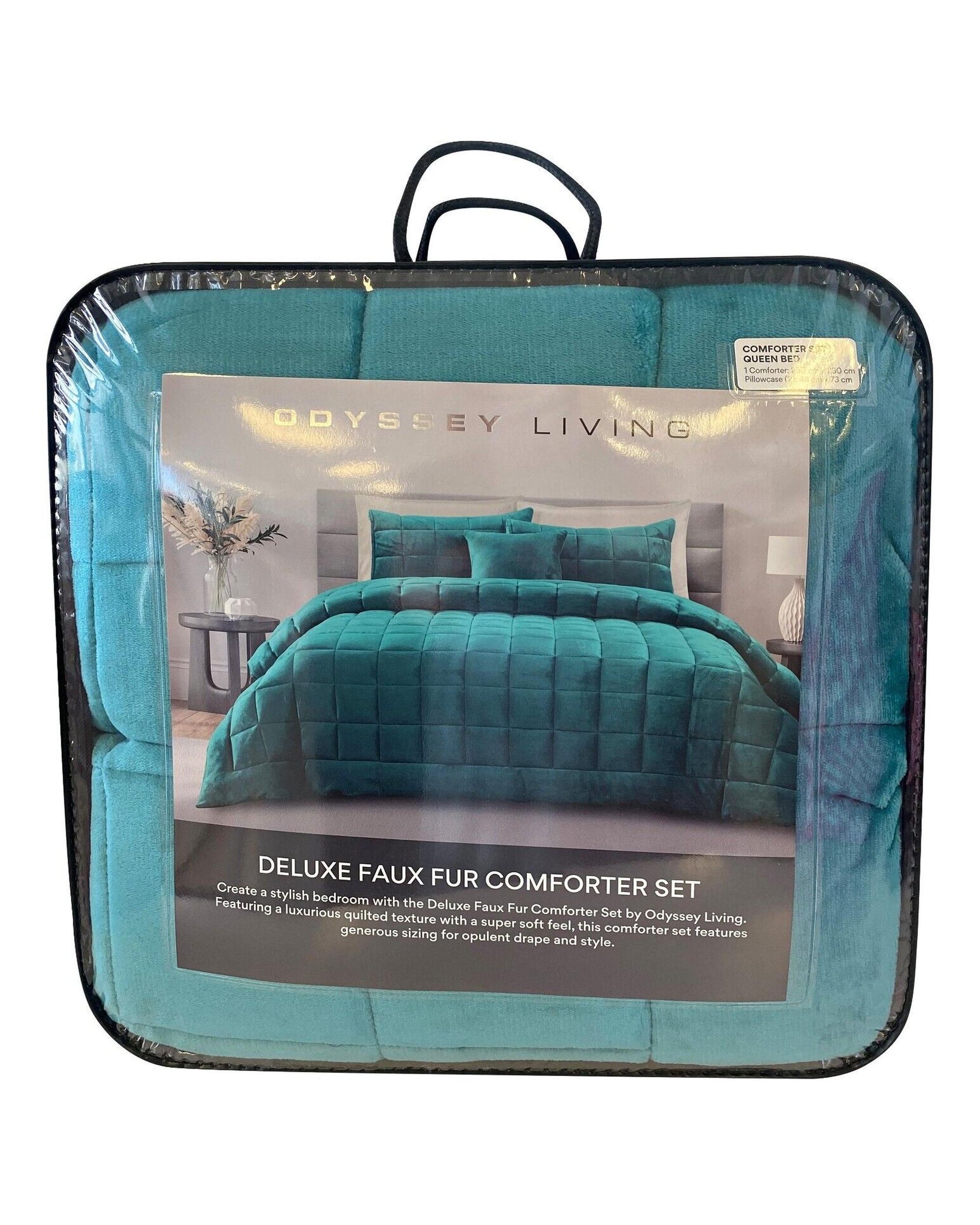 Odyssey Living Deluxe Faux Fur Comforter Set - Emerald Odyssey Living