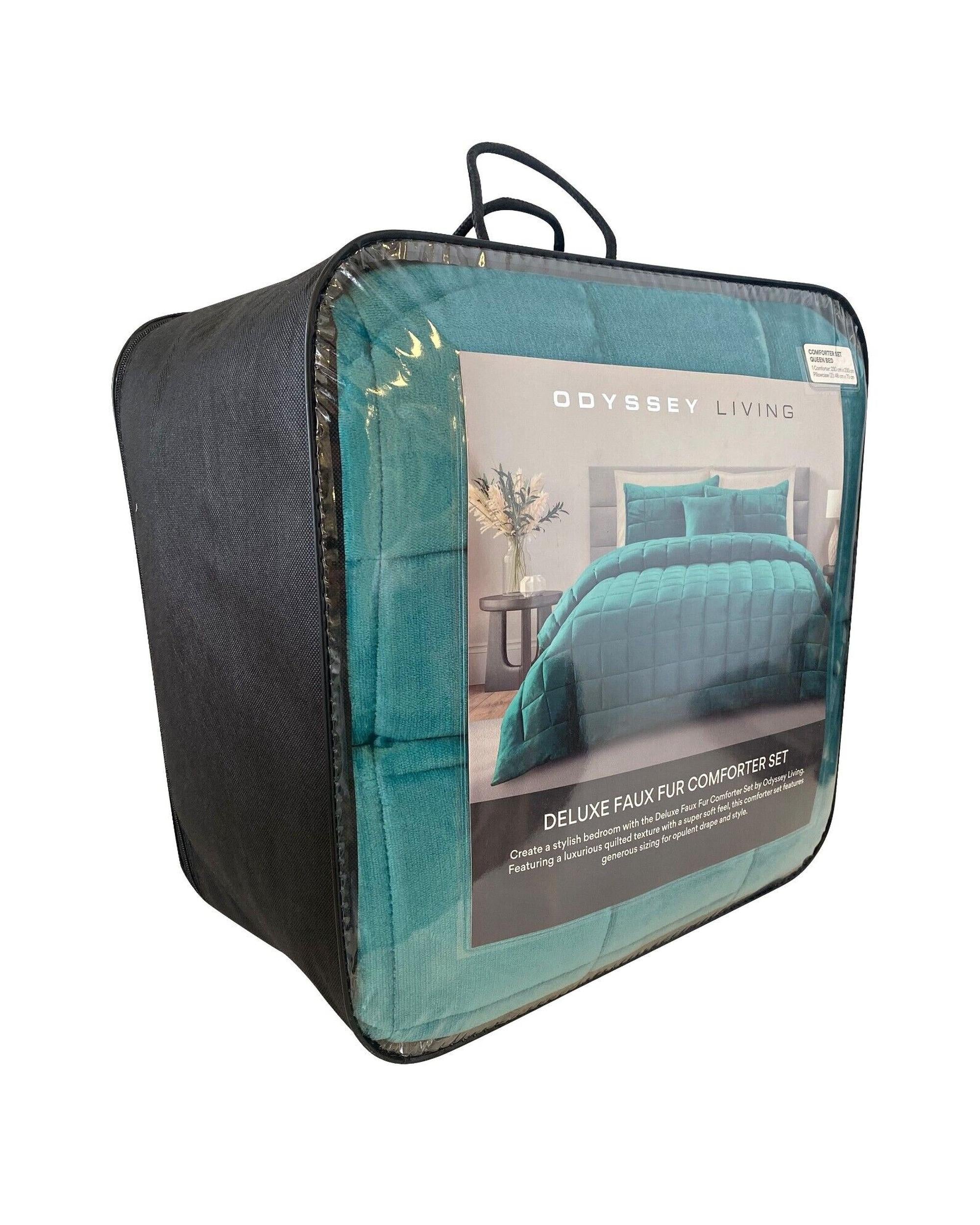 Odyssey Living Deluxe Faux Fur Comforter Set - Emerald Odyssey Living
