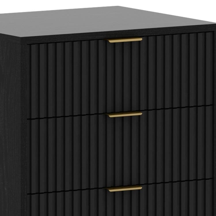 Sarantino Bedside Table SARANTINO EVELYN BEDSIDE TABLE WITH 3 DRAWERS - BLACK