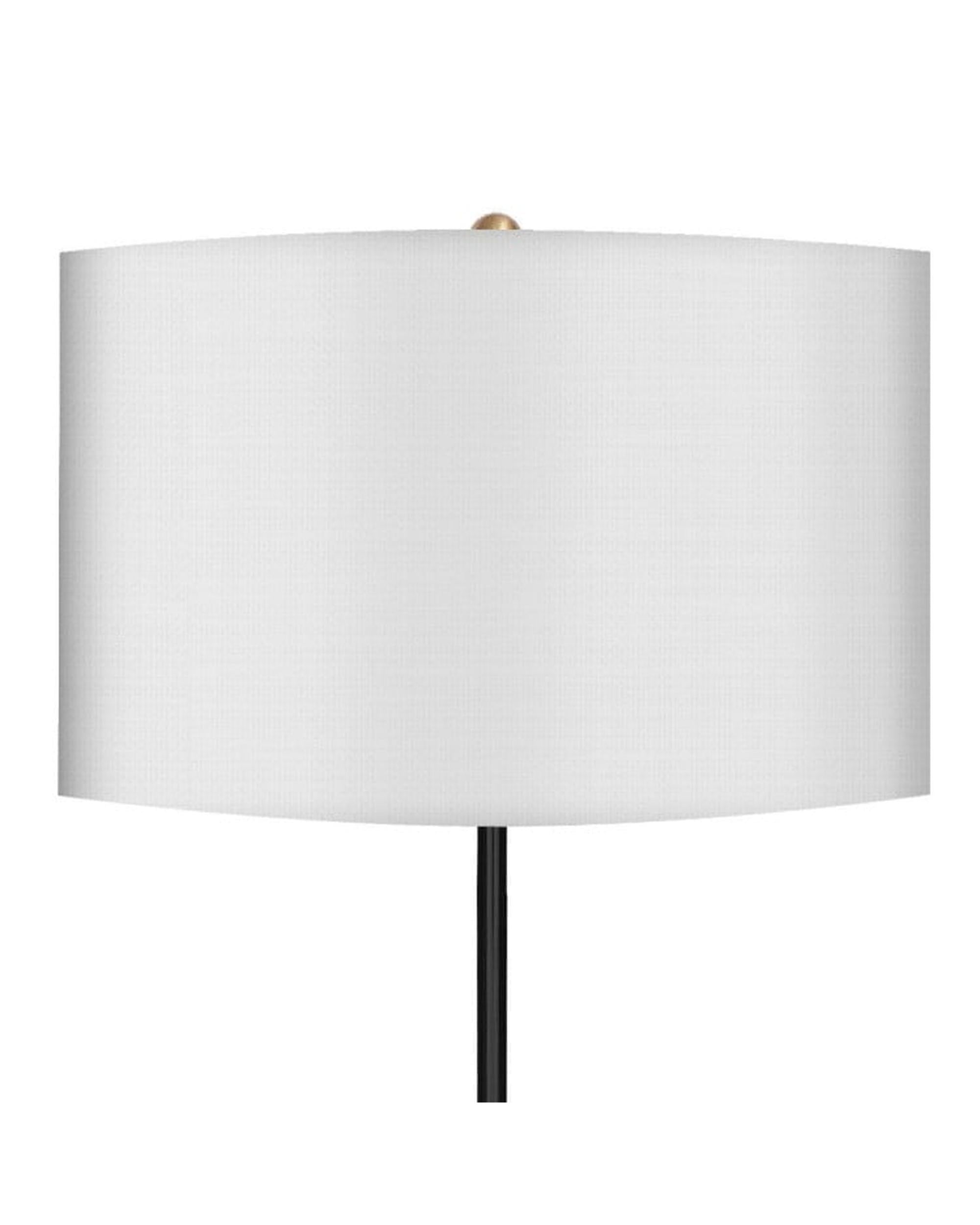 Sarantino Lamp Sarantino Metal Floor Lamp in Brushed Brass Finish White Linen Shade