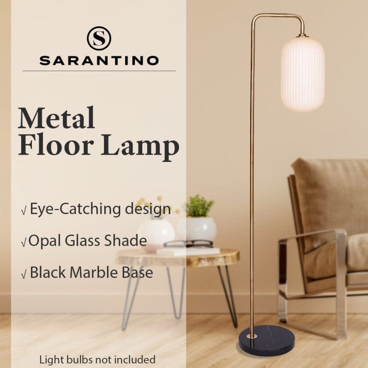 Sarantino Lamp SARANTINO METAL FLOOR LAMP WITH OPAL GLASS SHADE