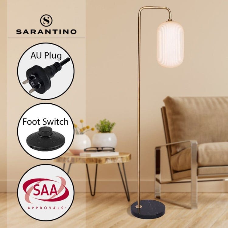 Sarantino Lamp SARANTINO METAL FLOOR LAMP WITH OPAL GLASS SHADE