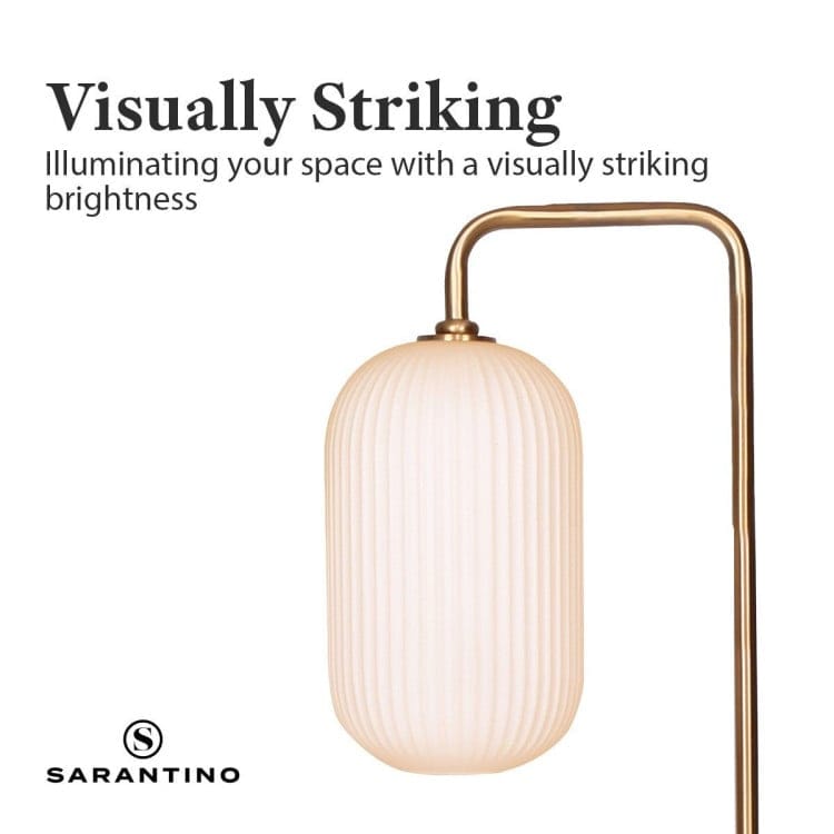 Sarantino Lamp SARANTINO METAL FLOOR LAMP WITH OPAL GLASS SHADE