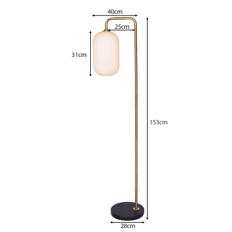 Sarantino Lamp SARANTINO METAL FLOOR LAMP WITH OPAL GLASS SHADE