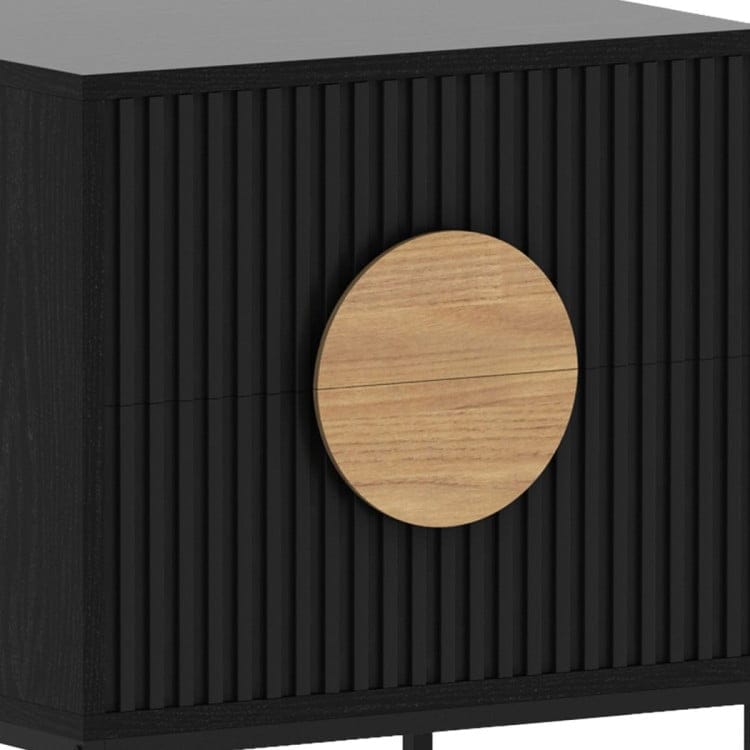 Sarantino Bedside Table SARANTINO SILVIA BEDSIDE TABLE WITH 2 DRAWERS - BLACK