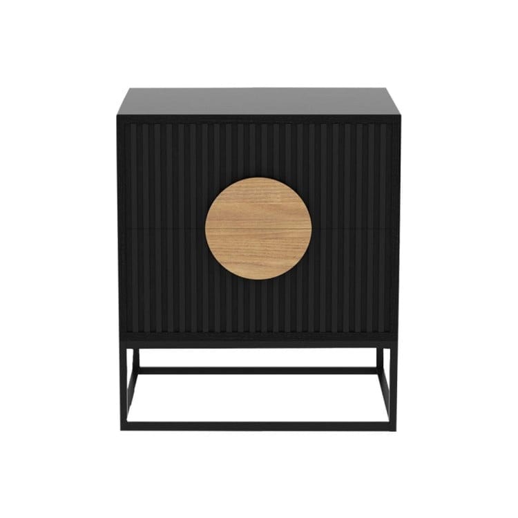 Sarantino Bedside Table SARANTINO SILVIA BEDSIDE TABLE WITH 2 DRAWERS - BLACK