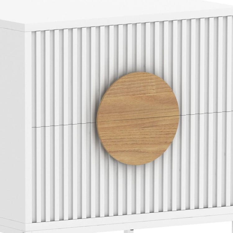 Sarantino Bedside Table SARANTINO SILVIA BEDSIDE TABLE WITH 2 DRAWERS - WHITE