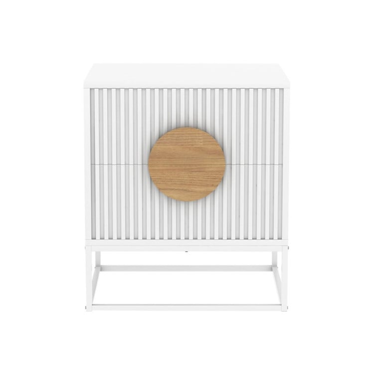 Sarantino Bedside Table SARANTINO SILVIA BEDSIDE TABLE WITH 2 DRAWERS - WHITE