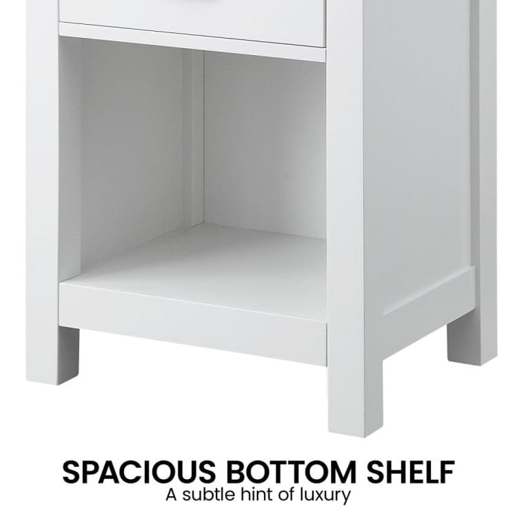 Sarantino Bedside Table SARANTINO THEA BEDSIDE TABLE - WHITE/NATURAL