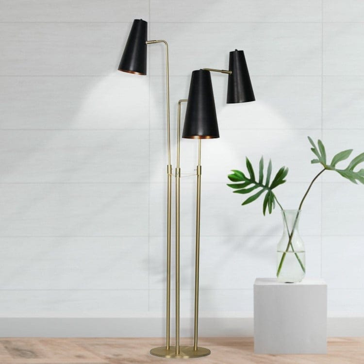 Sarantino Lamp SARANTINO THREE METAL SHADE FLOOR LAMP