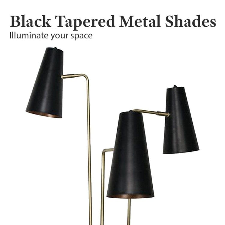Sarantino Lamp SARANTINO THREE METAL SHADE FLOOR LAMP