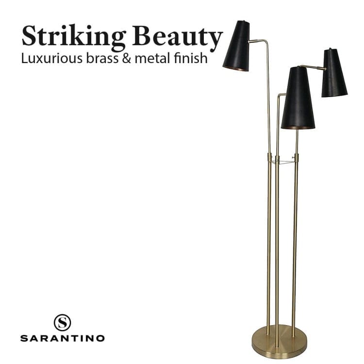 Sarantino Lamp SARANTINO THREE METAL SHADE FLOOR LAMP